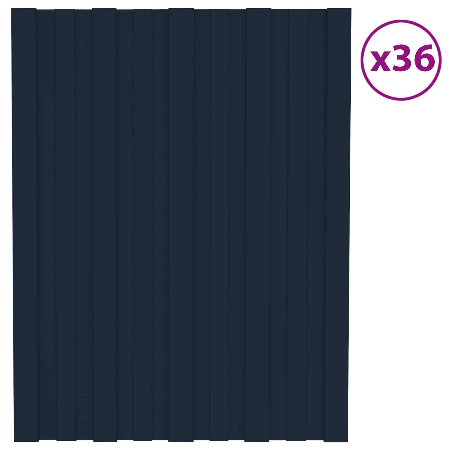 vidaXL Πάνελ οροφής 36 pcs Ανθρακί 60 x 45 cm Γαλβανισμένος χάλυβας