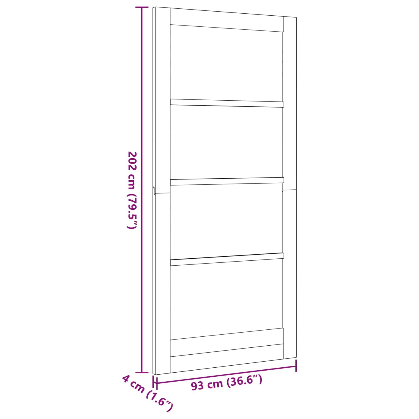 vidaXL Εσωτερική Πόρτα 93 x 202 cm Κόντρα πλακέ Λευκό