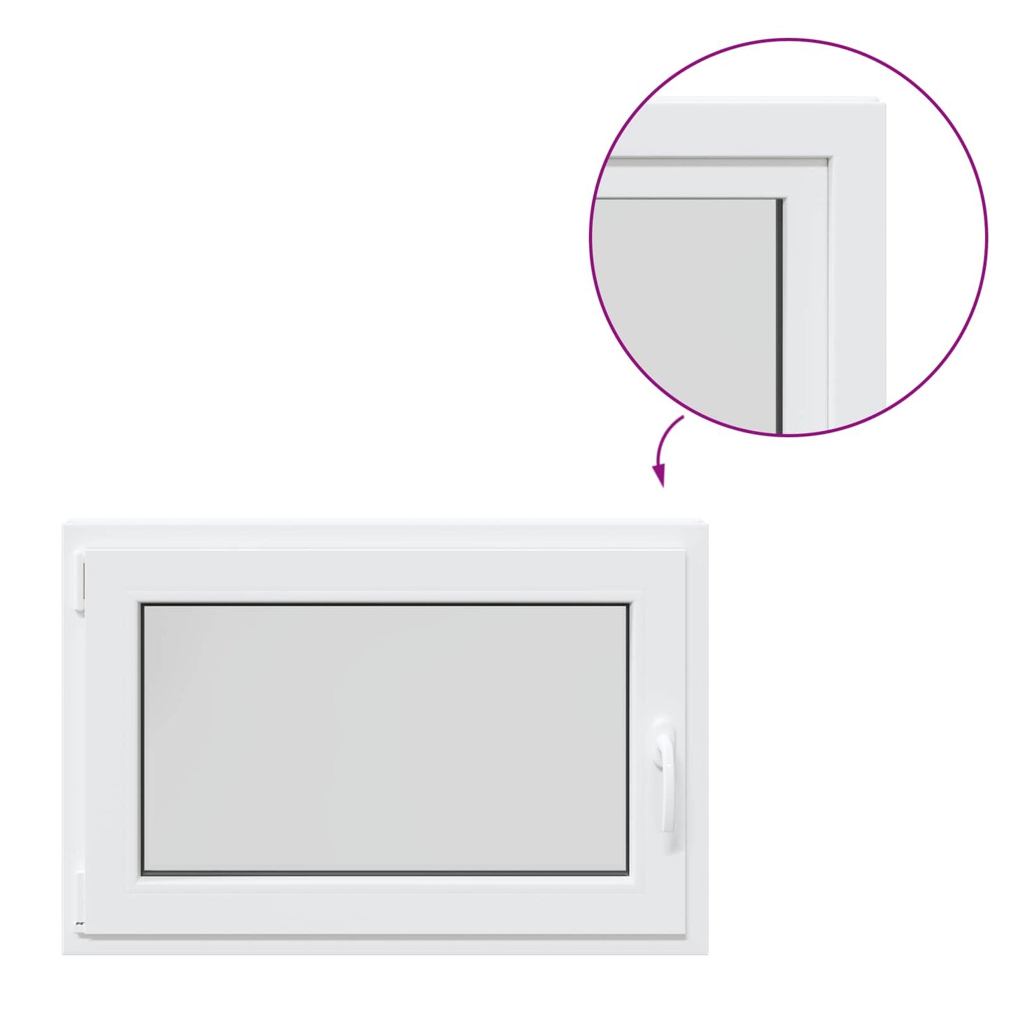 Παράθυρο Κάτω Στρώματος RISOR 90 x 70 cm PVC και Γυαλί Λευκό