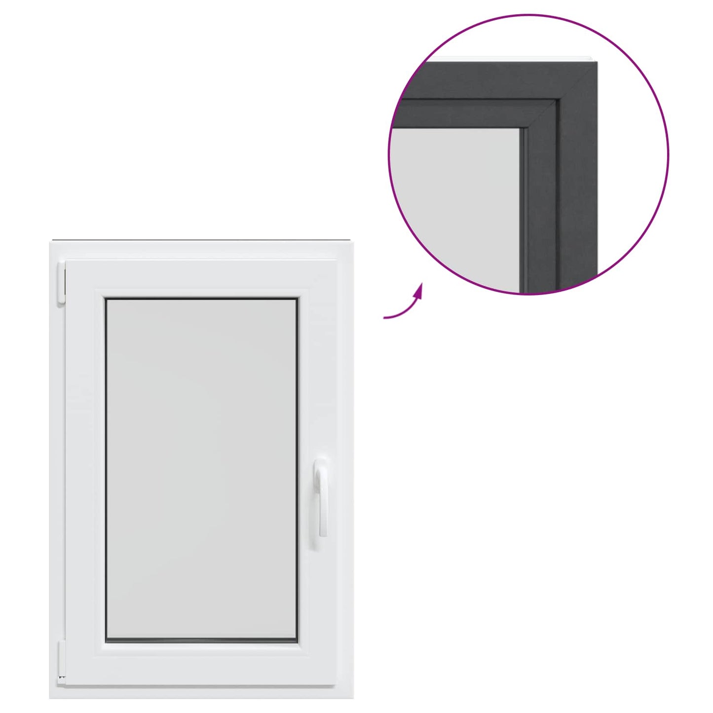 vidaXL Παράθυρο Υπογείου με Κλίση και Στροφή RISOR 60 x 80 cm