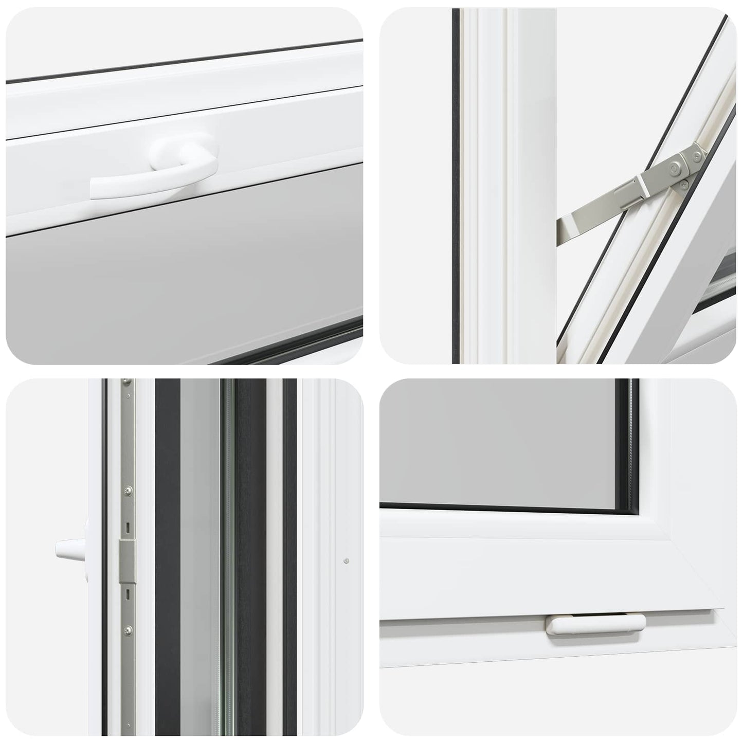 vidaXL Παράθυρο Κάτω Στρώματος RISOR 80 x 40 cm PVC και Γυαλί Ανθρακί