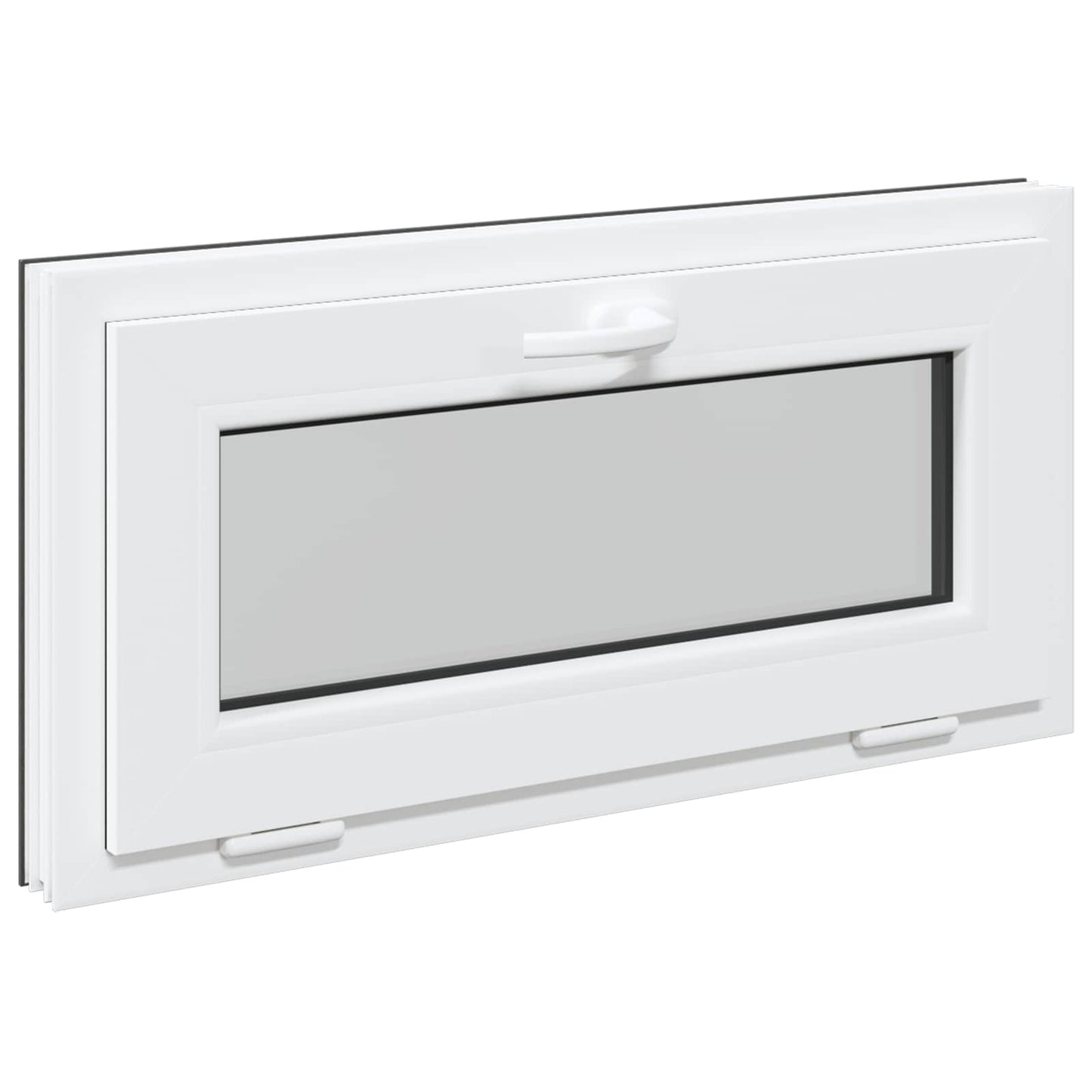 vidaXL Παράθυρο Κάτω Στρώματος RISOR 80 x 40 cm PVC και Γυαλί Ανθρακί