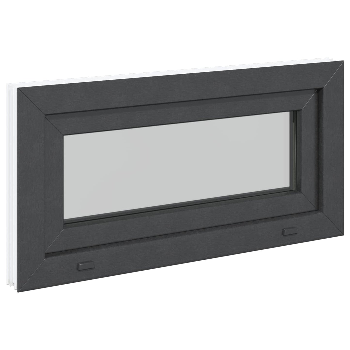 vidaXL Παράθυρο Κάτω Στρώματος RISOR 80 x 40 cm PVC και Γυαλί Ανθρακί