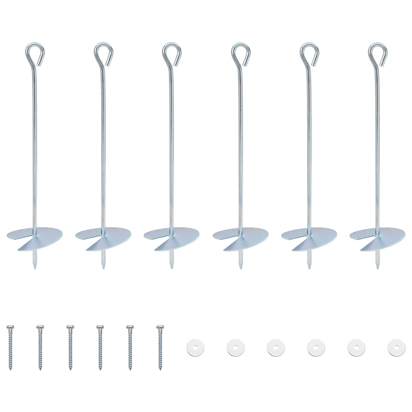 vidaXL Γείωση 6 pcs Ασημί Ø10 x 40 εκ Γαλβανισμένο Μέταλλο