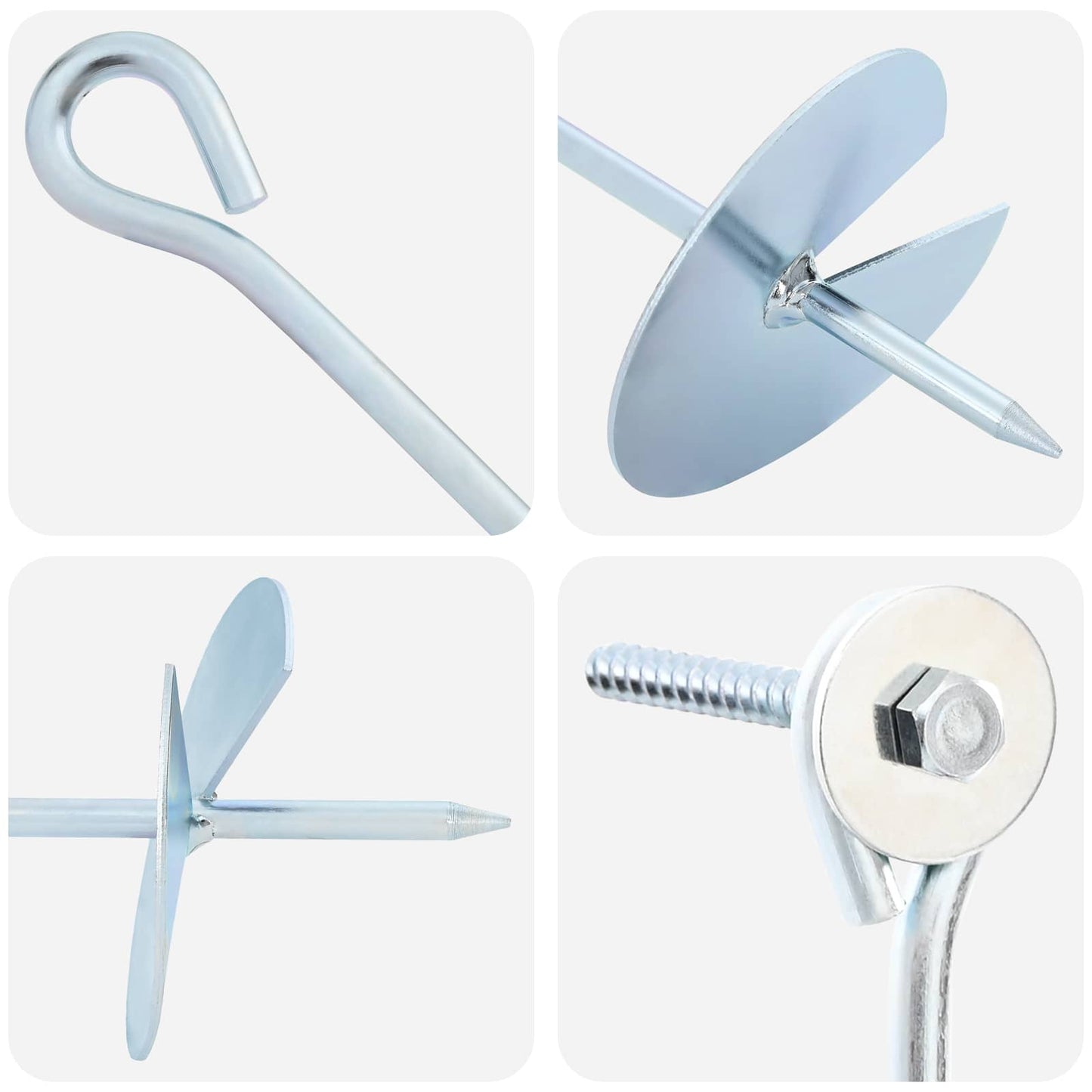 vidaXL Γείωση 2 pcs Ασημί Ø10 x 60 εκ Γαλβανισμένο Μέταλλο