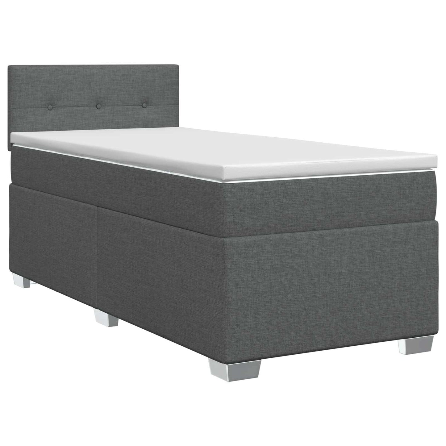 vidaXL Κρεβάτι box spring με στρώμα Σκούρο Γκρι 80 x 200 cm Ύφασμα