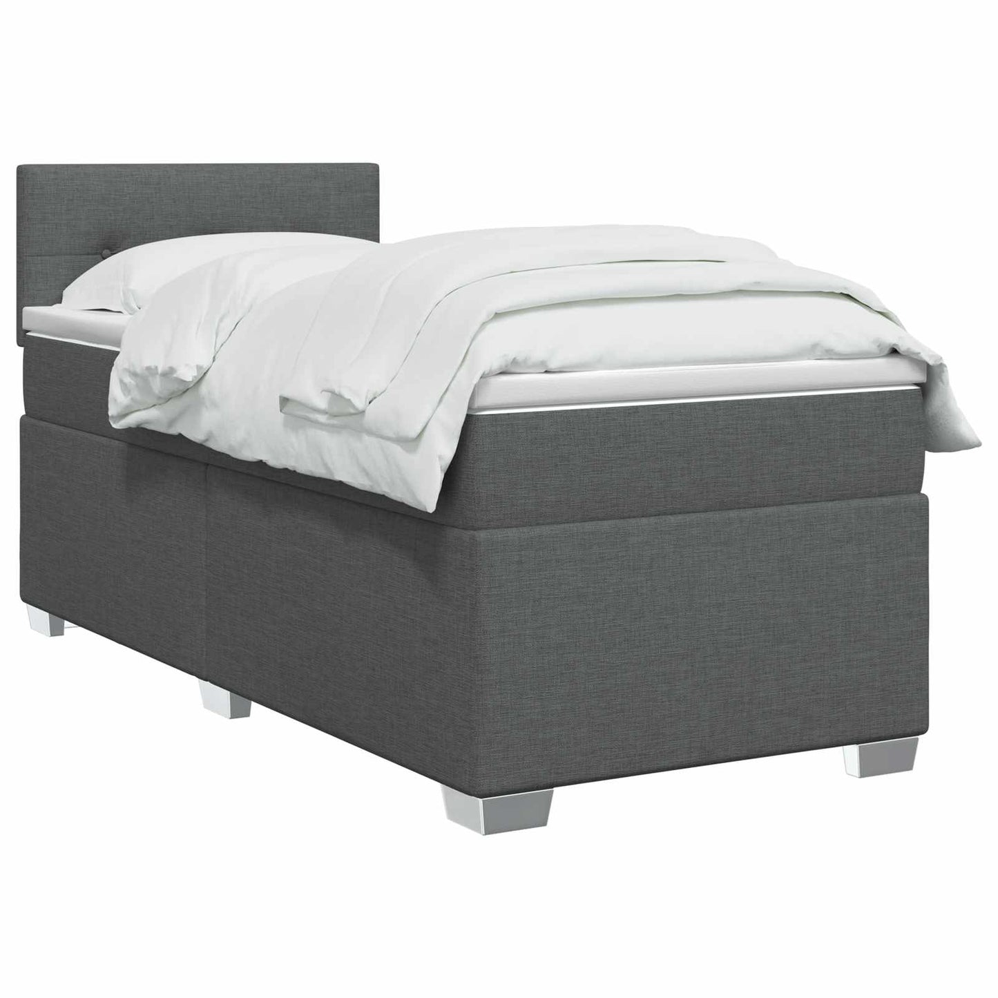 vidaXL Κρεβάτι box spring με στρώμα Σκούρο Γκρι 80 x 200 cm Ύφασμα