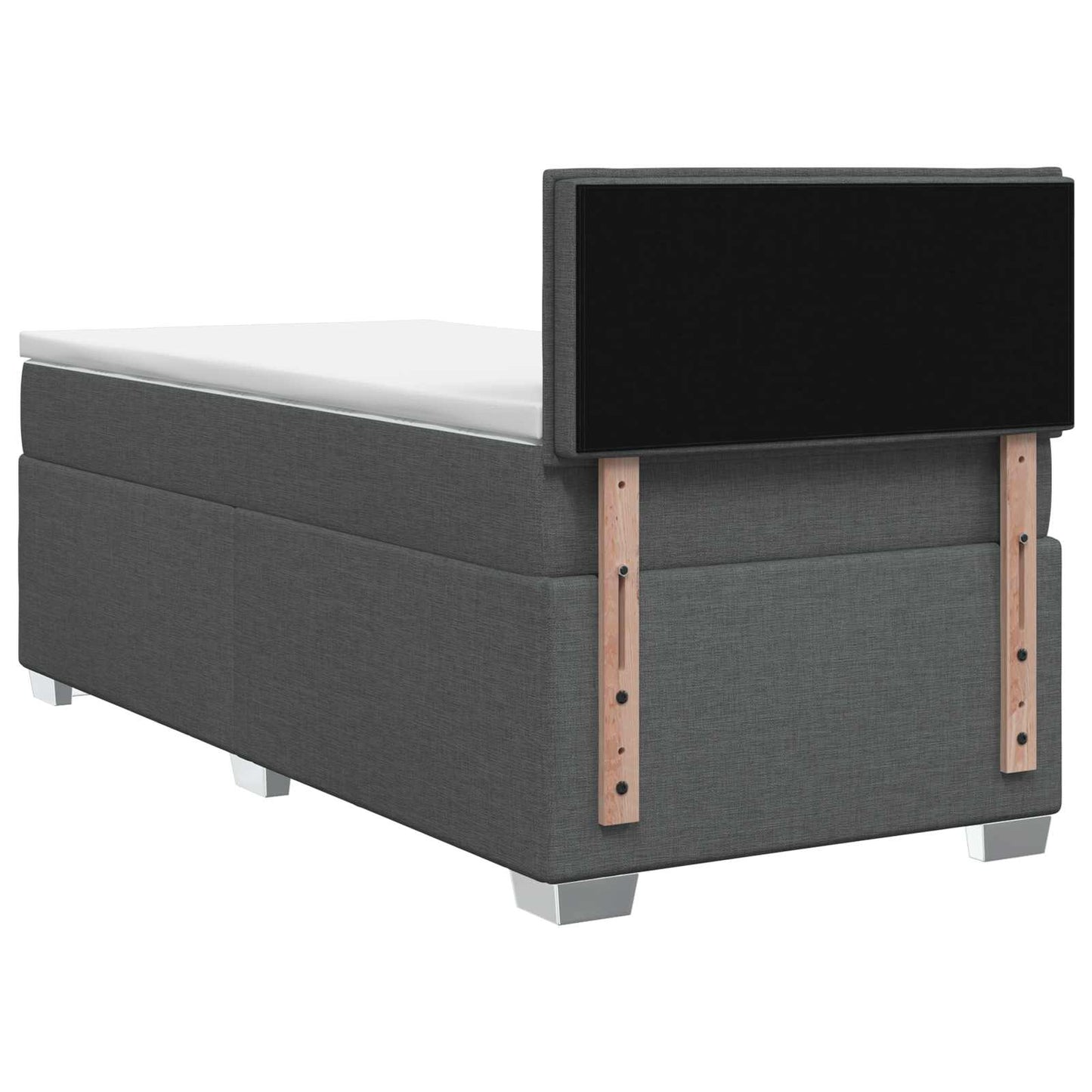 vidaXL Κρεβάτι box spring με στρώμα Σκούρο Γκρι 80 x 200 cm Ύφασμα