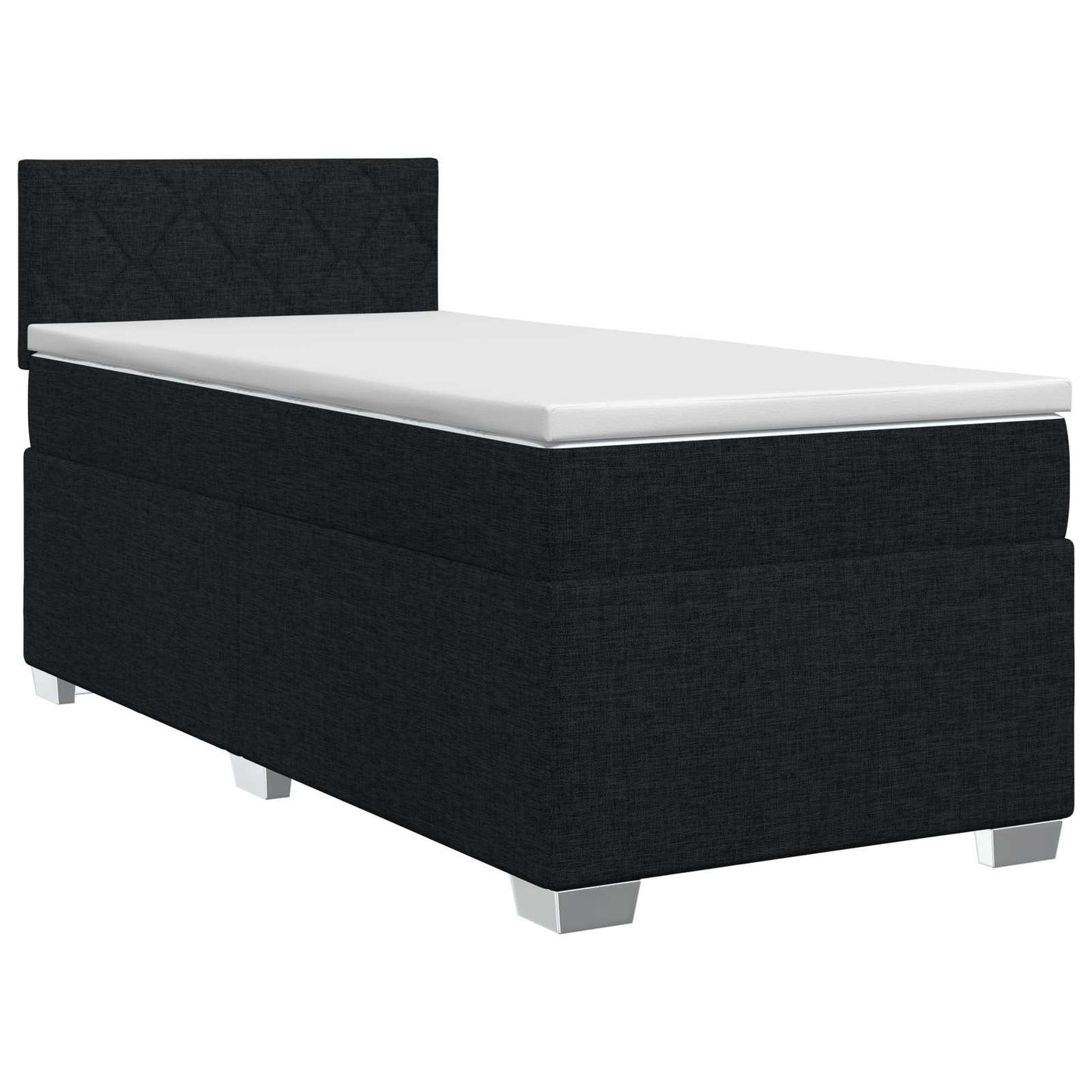 vidaXL Κρεβάτι box spring με στρώμα Μαύρο 80 x 200 cm Ύφασμα