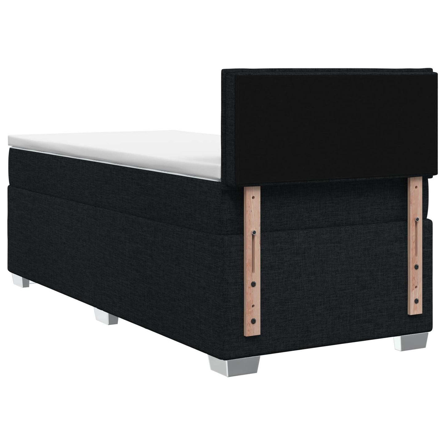 vidaXL Κρεβάτι box spring με στρώμα Μαύρο 80 x 200 cm Ύφασμα
