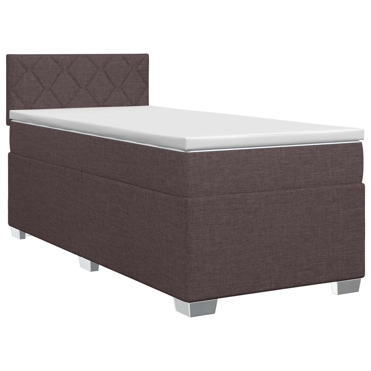 vidaXL Κρεβάτι box spring με στρώμα Σκούρο Καφέ 80 x 200 cm Ύφασμα