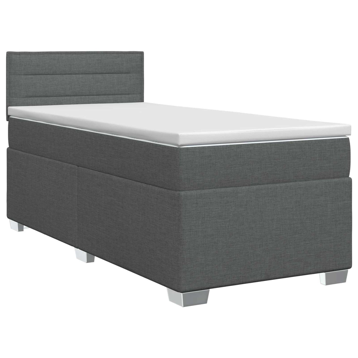vidaXL Κρεβάτι box spring με στρώμα Σκούρο Γκρι 90 x 190 cm Ύφασμα
