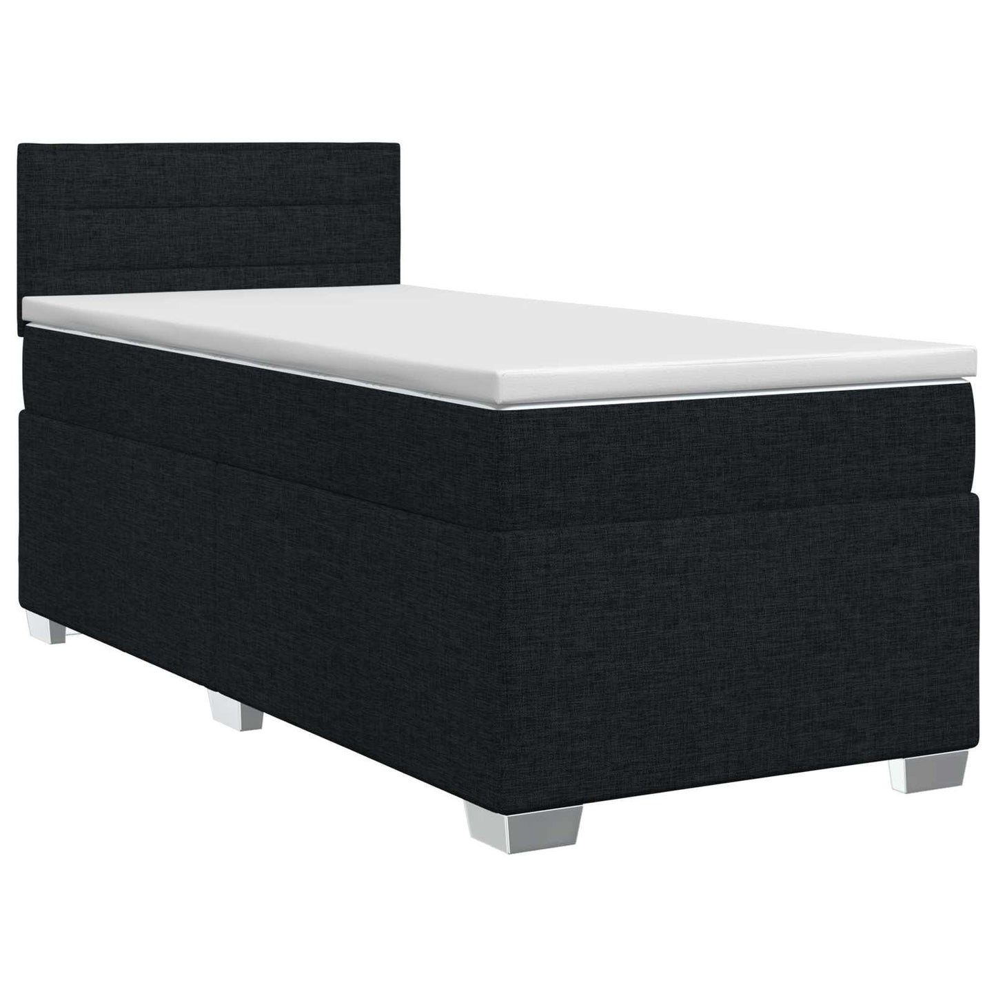 vidaXL Κρεβάτι box spring με στρώμα Μαύρο 90 x 190 cm Ύφασμα