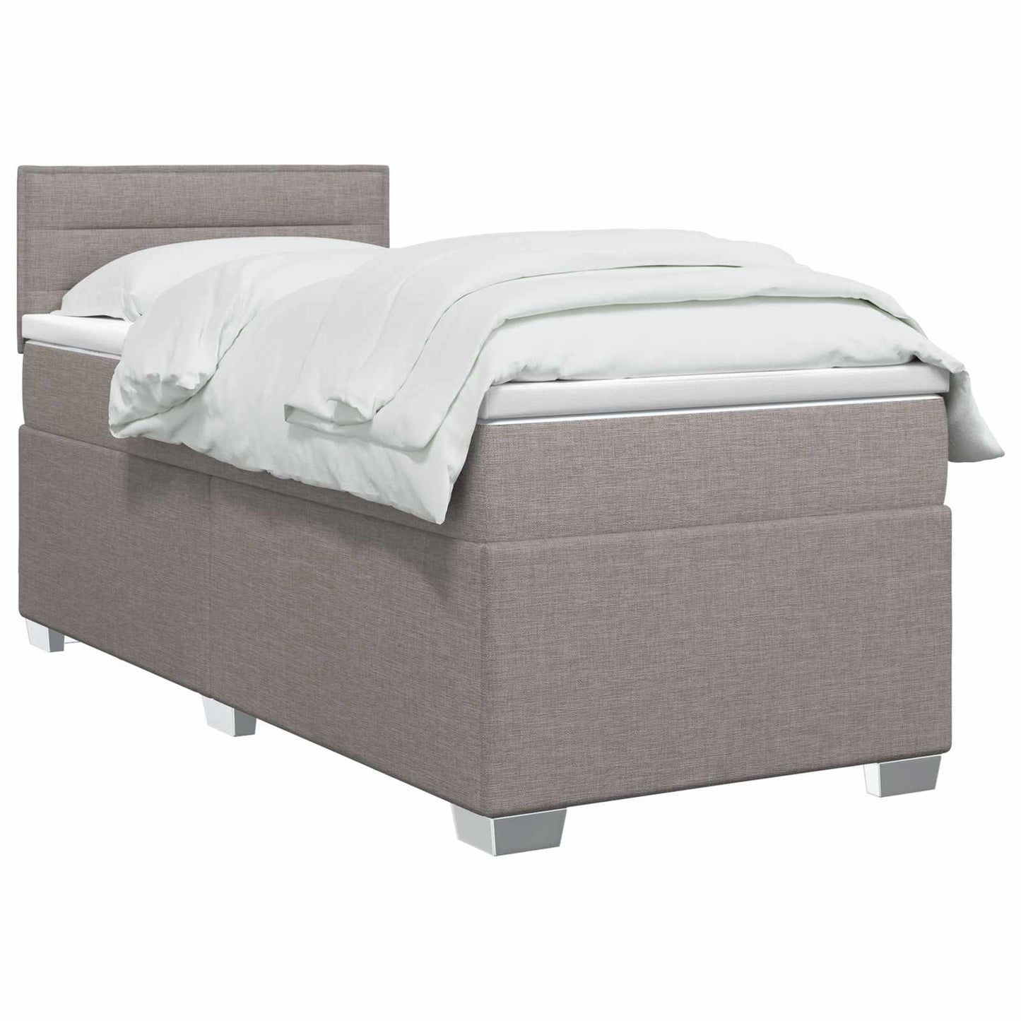 vidaXL Κρεβάτι box spring με στρώμα Taupe 90 x 190 cm Ύφασμα