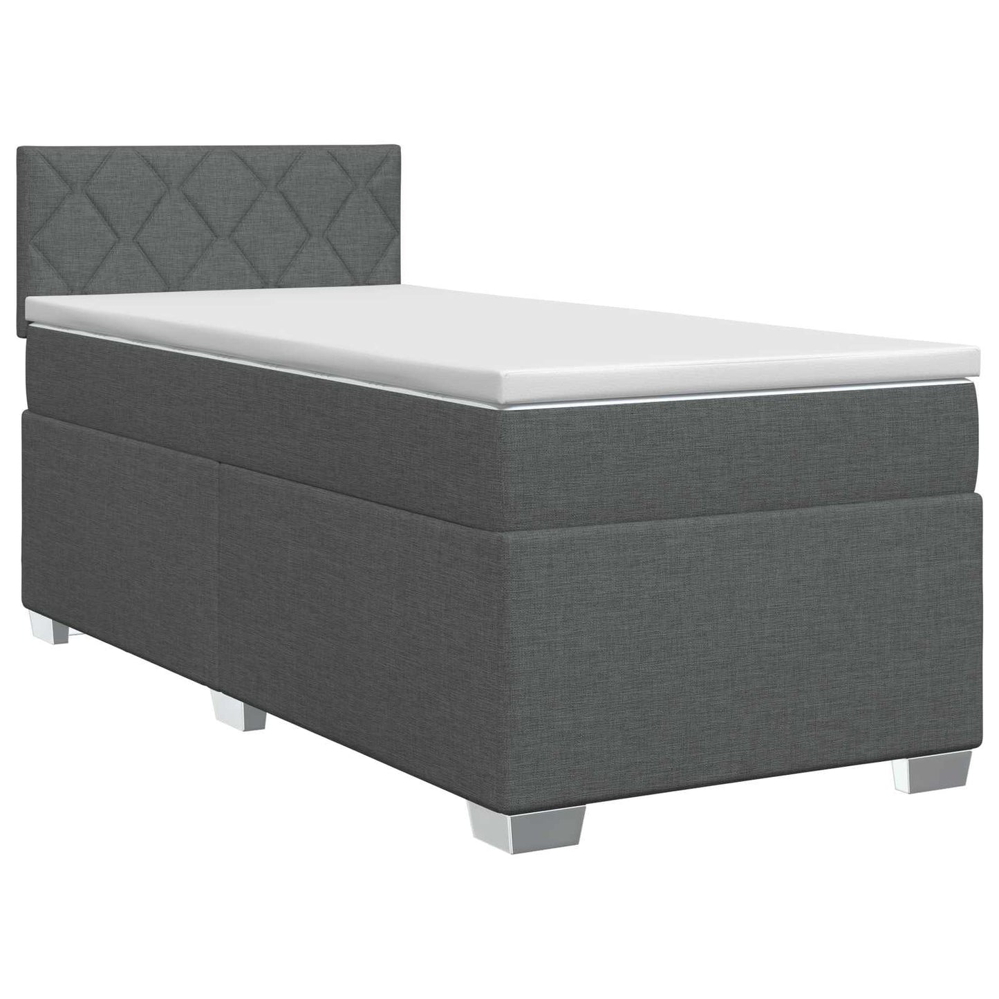 vidaXL Κρεβάτι box spring με στρώμα Σκούρο Γκρι 90 x 190 cm Ύφασμα