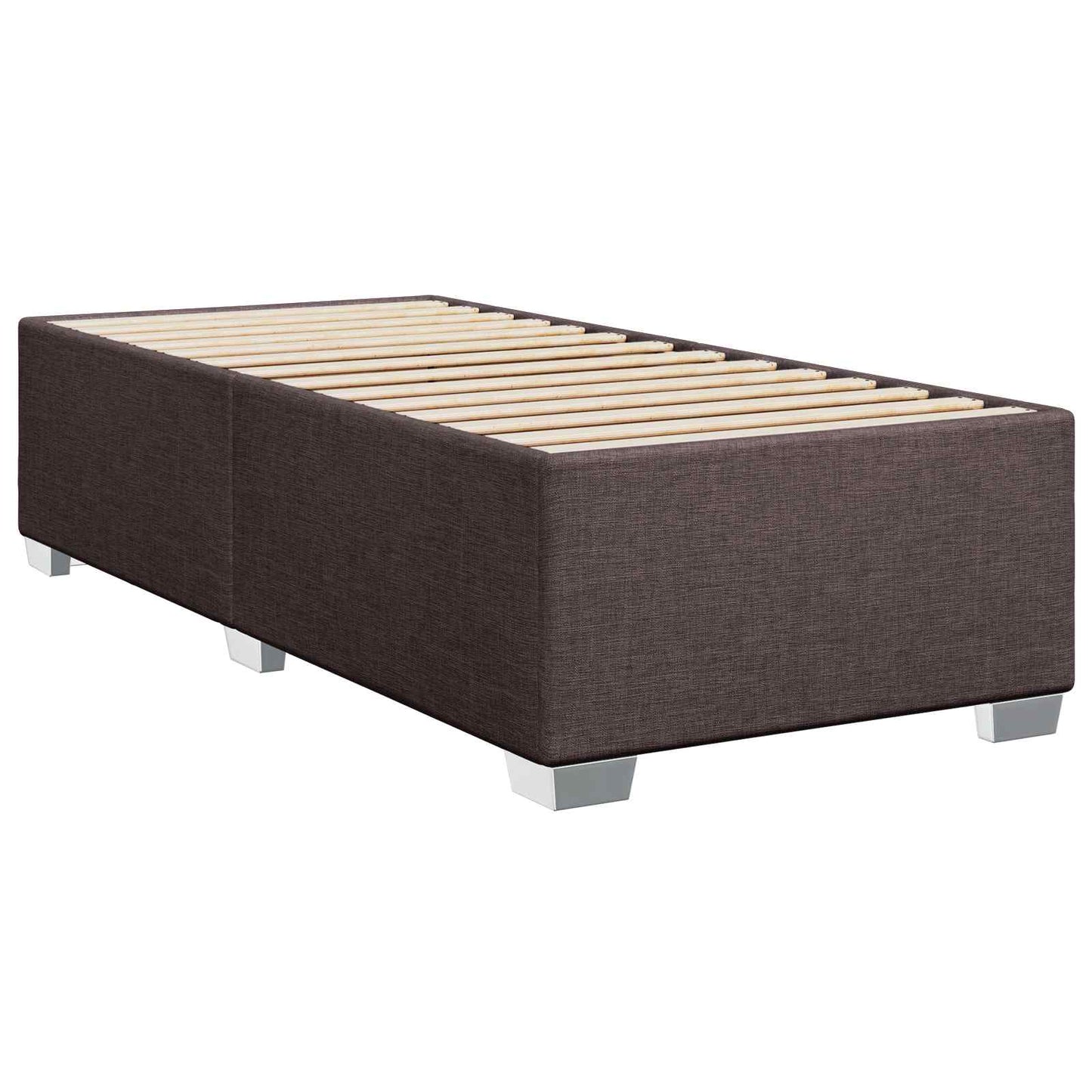 vidaXL Κρεβάτι box spring με στρώμα Σκούρο Καφέ 90 x 190 cm Ύφασμα
