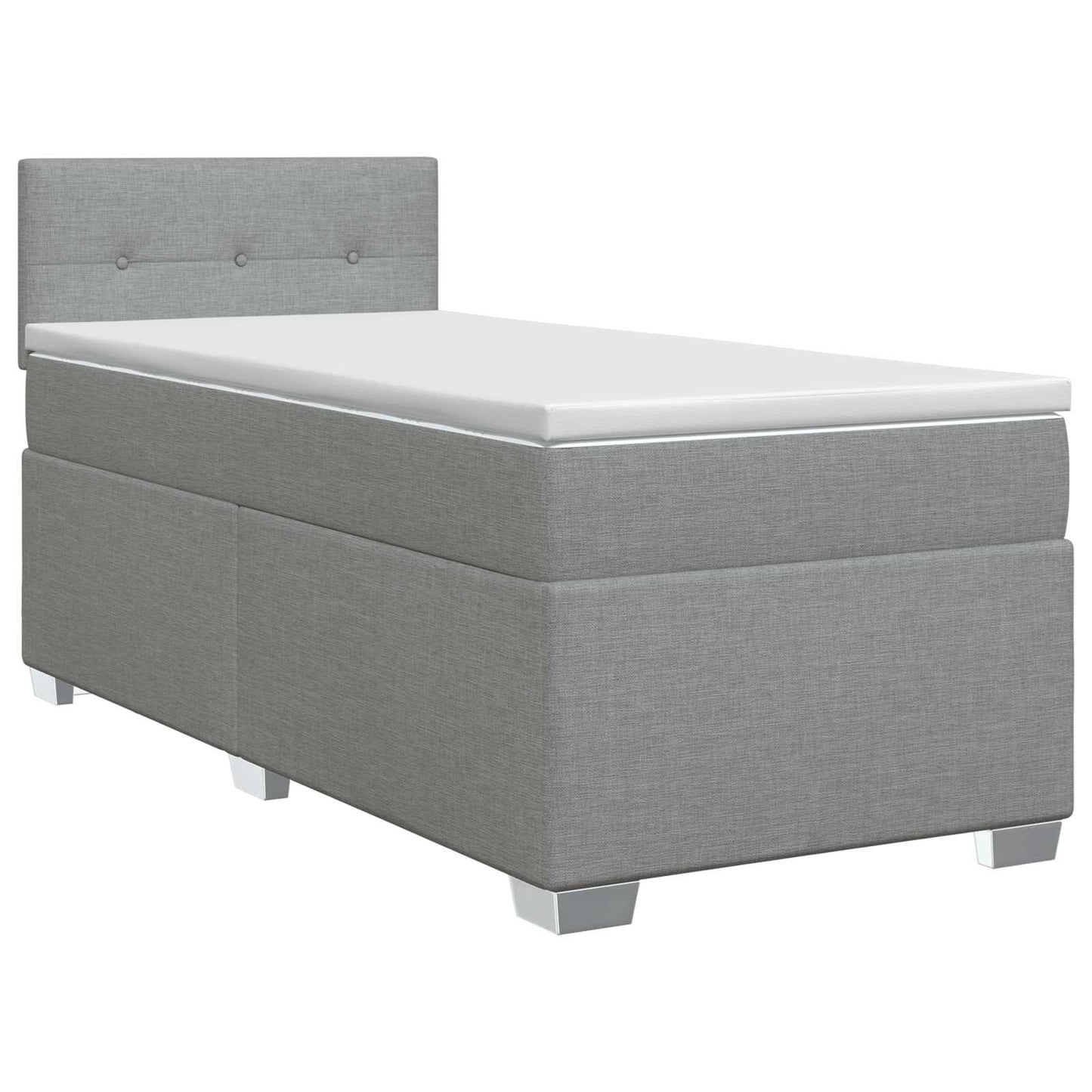 vidaXL Κρεβάτι box spring με στρώμα Ανοιχτό γκρι 90 x 200 cm Ύφασμα