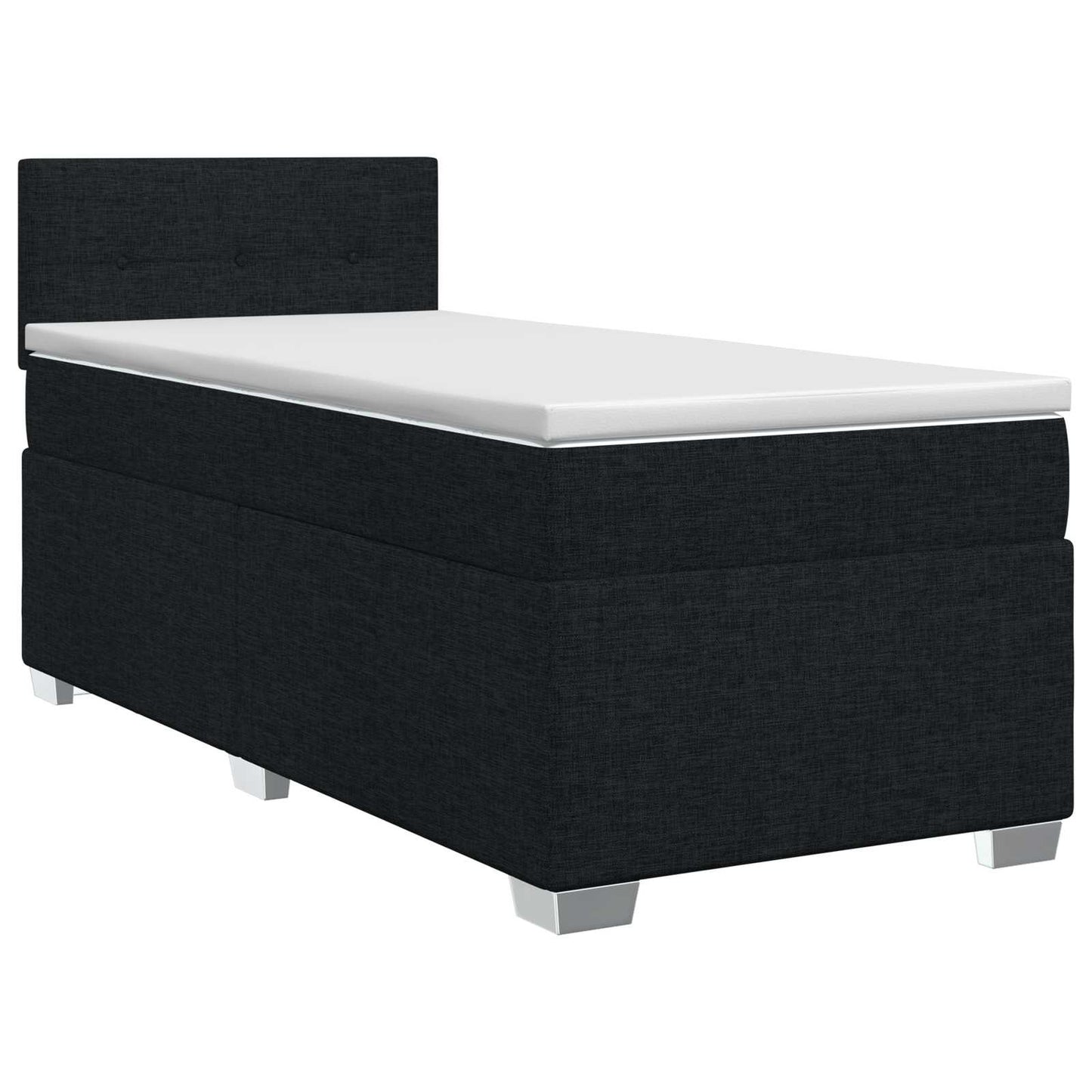 vidaXL Κρεβάτι box spring με στρώμα Μαύρο 90 x 200 cm Ύφασμα