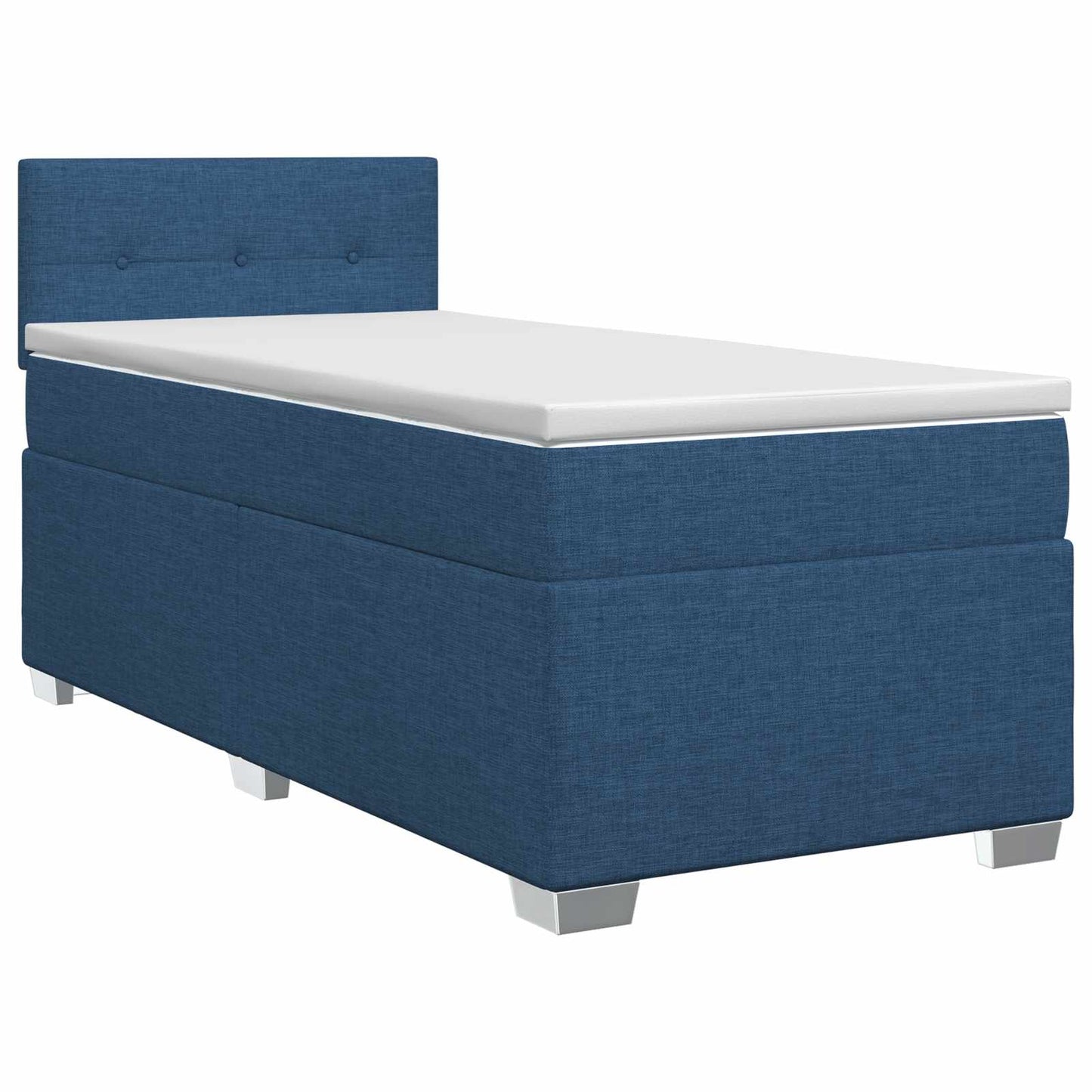 vidaXL Κρεβάτι box spring με στρώμα Μπλε 90 x 200 cm Ύφασμα