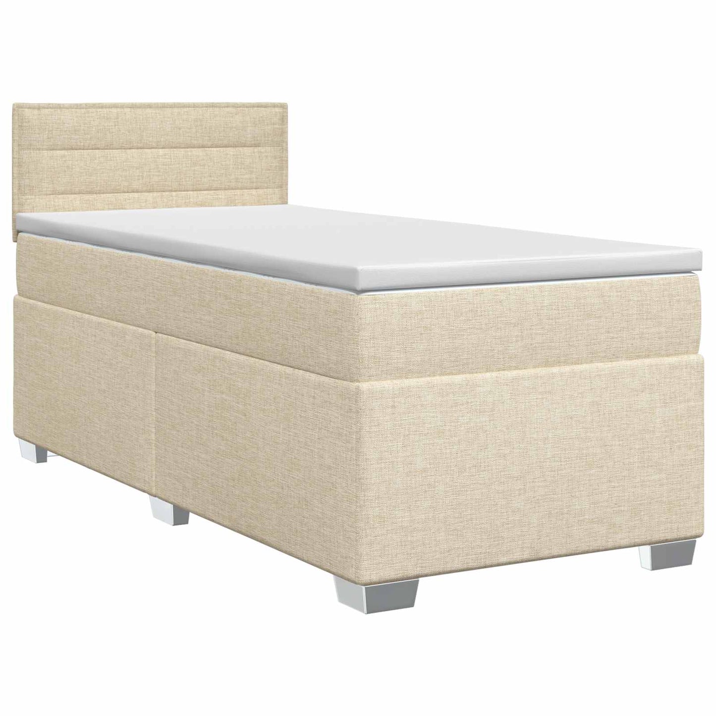 vidaXL Κρεβάτι box spring με στρώμα Κρεμ 100 x 200 cm Ύφασμα