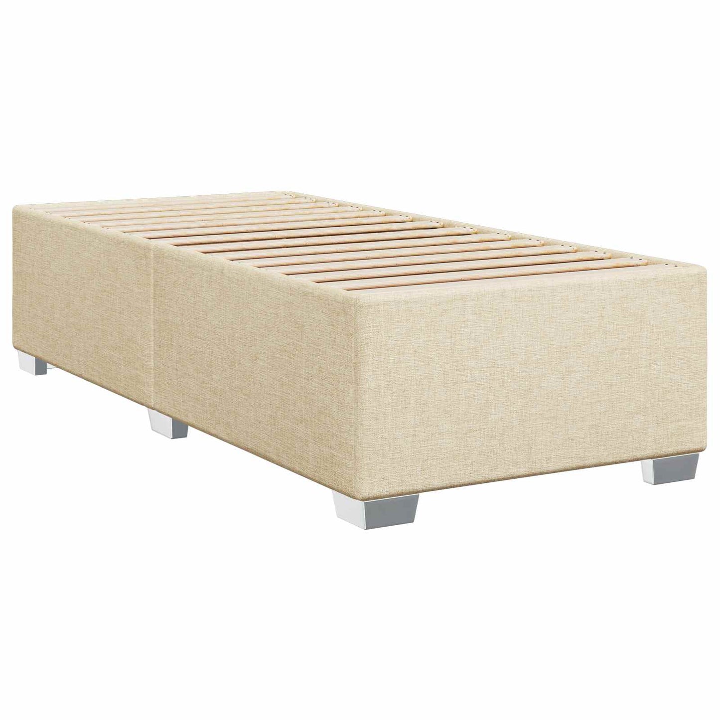 vidaXL Κρεβάτι box spring με στρώμα Κρεμ 100 x 200 cm Ύφασμα
