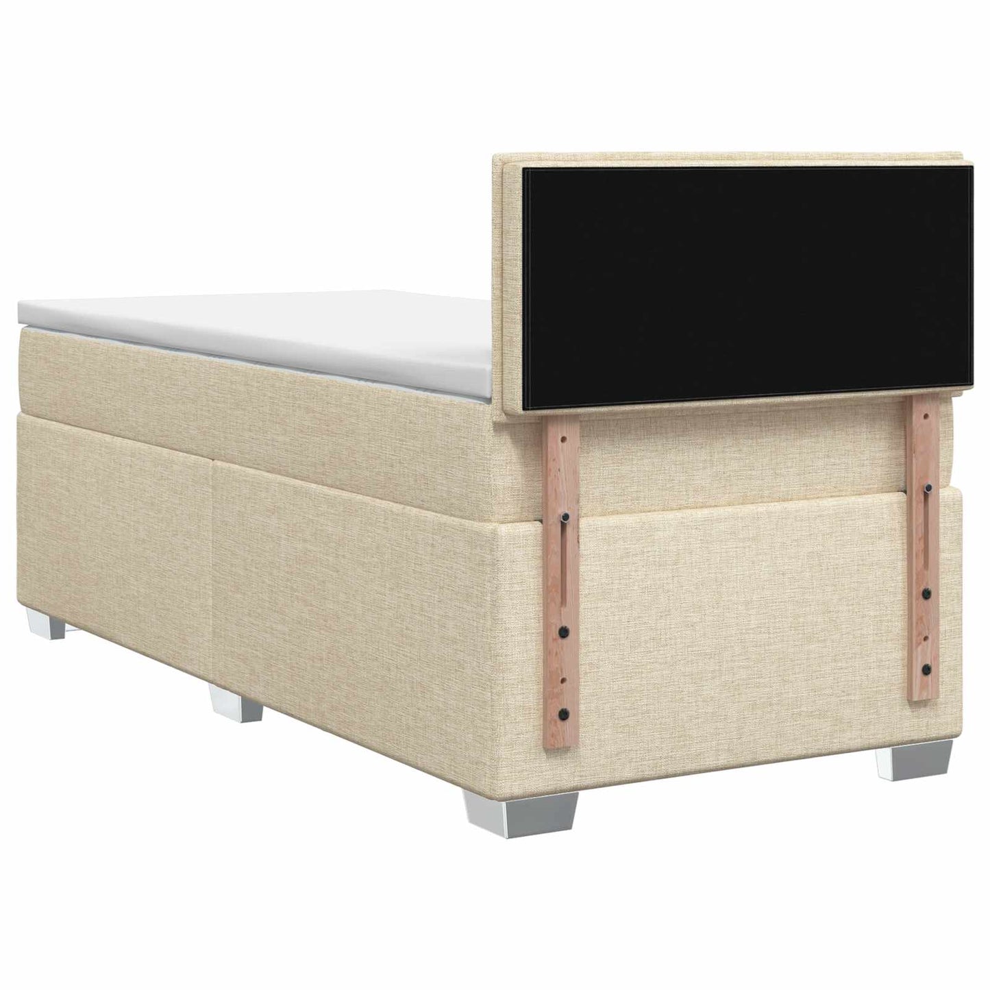 vidaXL Κρεβάτι box spring με στρώμα Κρεμ 100 x 200 cm Ύφασμα