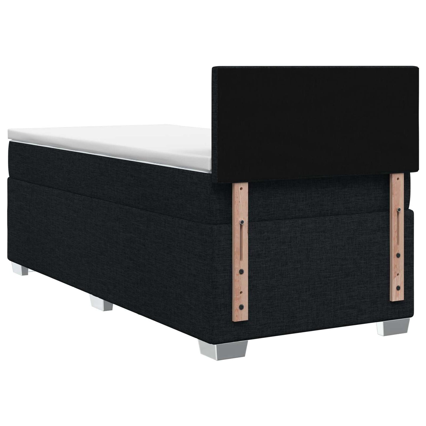vidaXL Κρεβάτι box spring με στρώμα Μαύρο 100 x 200 cm Ύφασμα