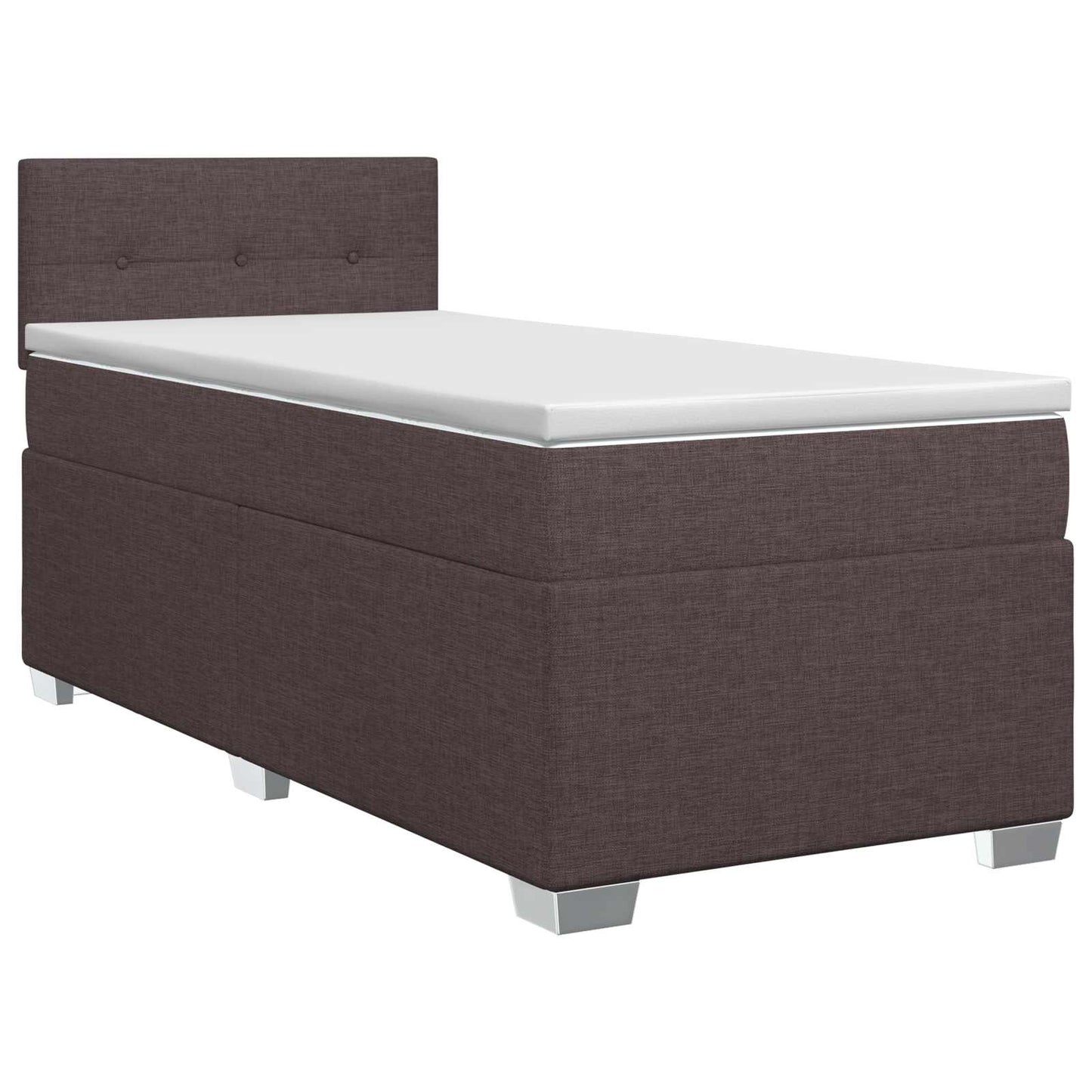vidaXL Κρεβάτι box spring με στρώμα Σκούρο Καφέ 100 x 200 cm Ύφασμα
