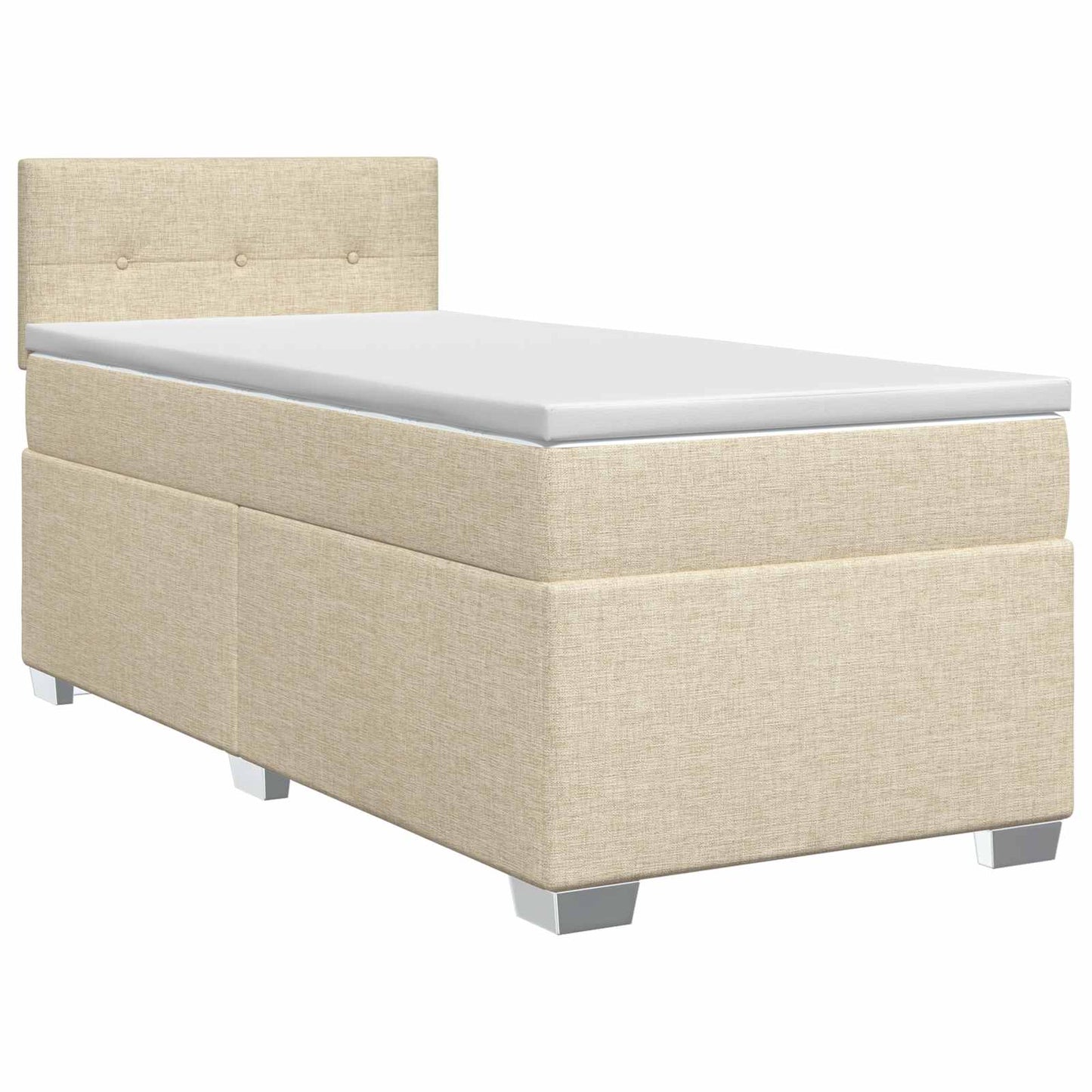 vidaXL Κρεβάτι box spring με στρώμα Κρεμ 100 x 200 cm Ύφασμα