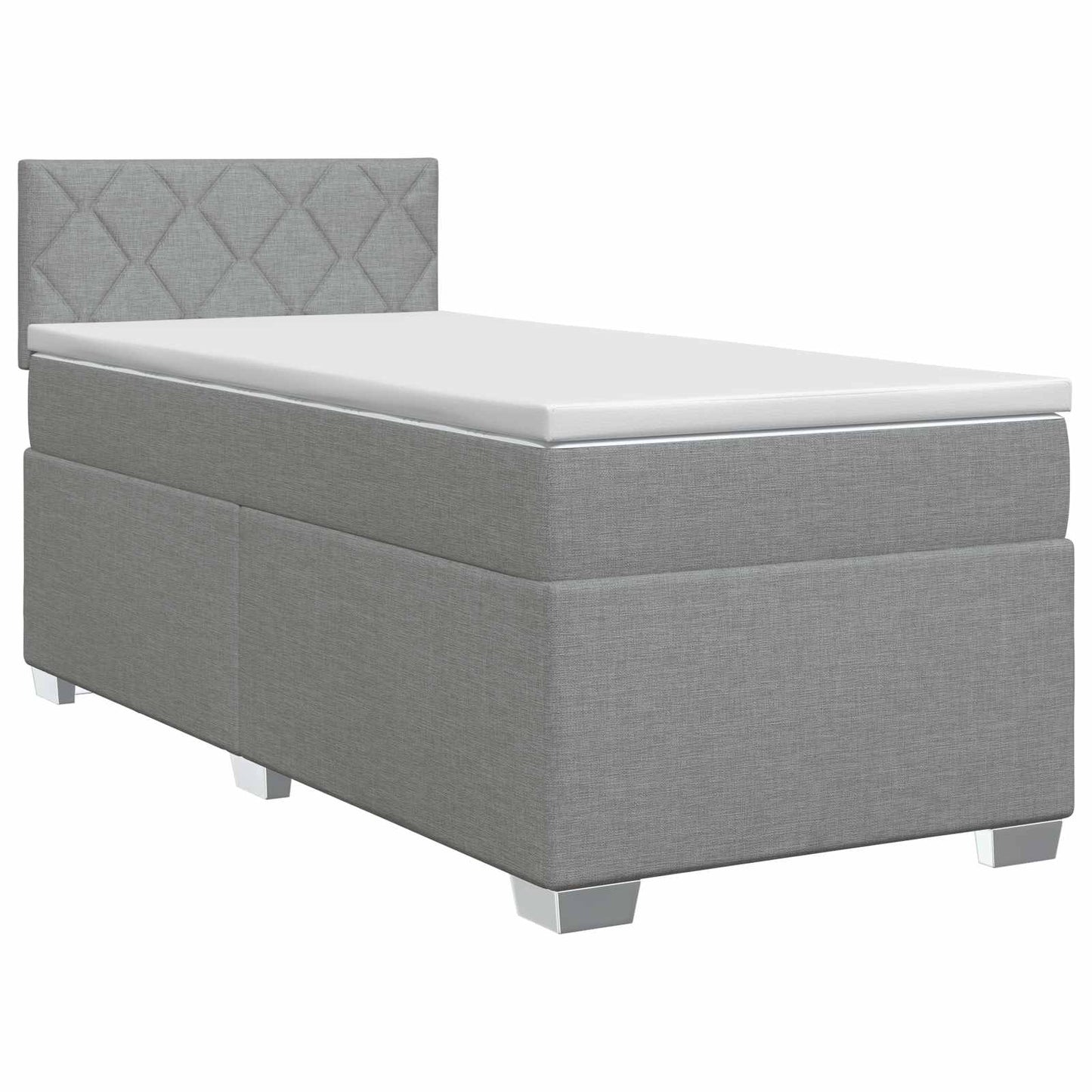 vidaXL Κρεβάτι box spring με στρώμα Ανοιχτό γκρι 100 x 200 cm Ύφασμα