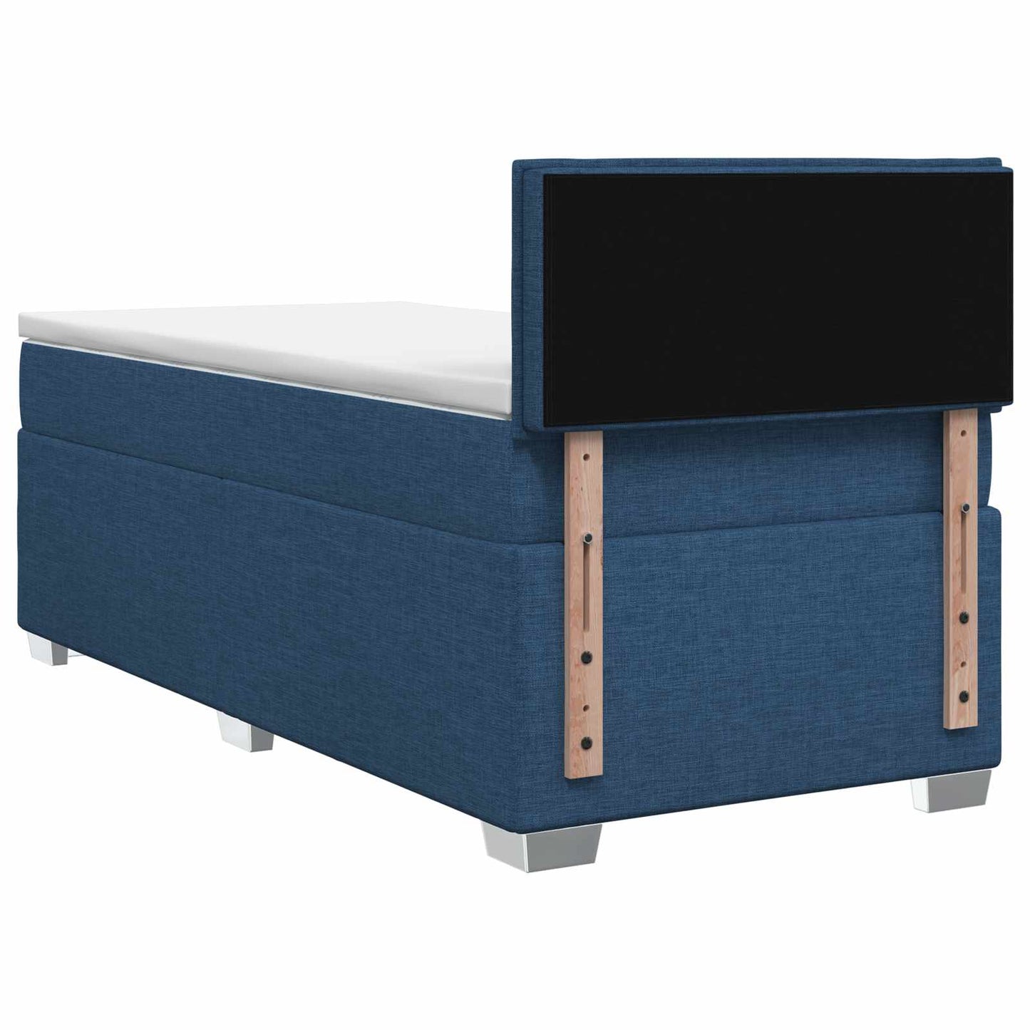 vidaXL Κρεβάτι box spring με στρώμα Μπλε 100 x 200 cm Ύφασμα