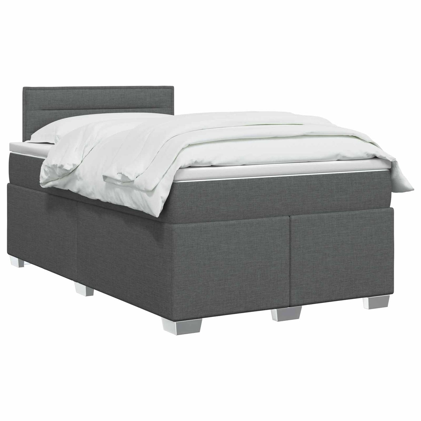 vidaXL Κρεβάτι box spring με στρώμα Σκούρο Γκρι 120 x 190 cm Ύφασμα