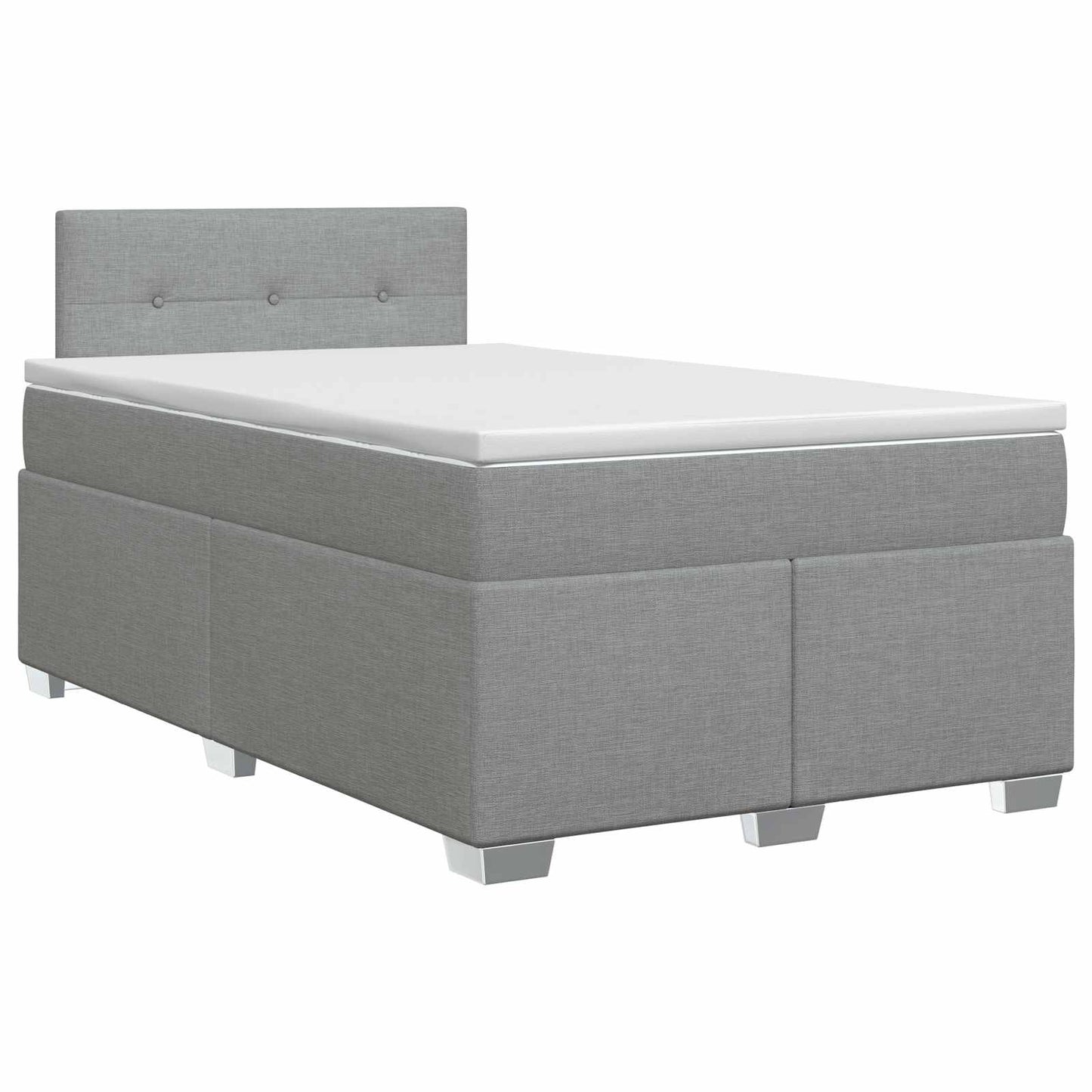 vidaXL Κρεβάτι box spring με στρώμα Ανοιχτό γκρι 120 x 190 cm Ύφασμα