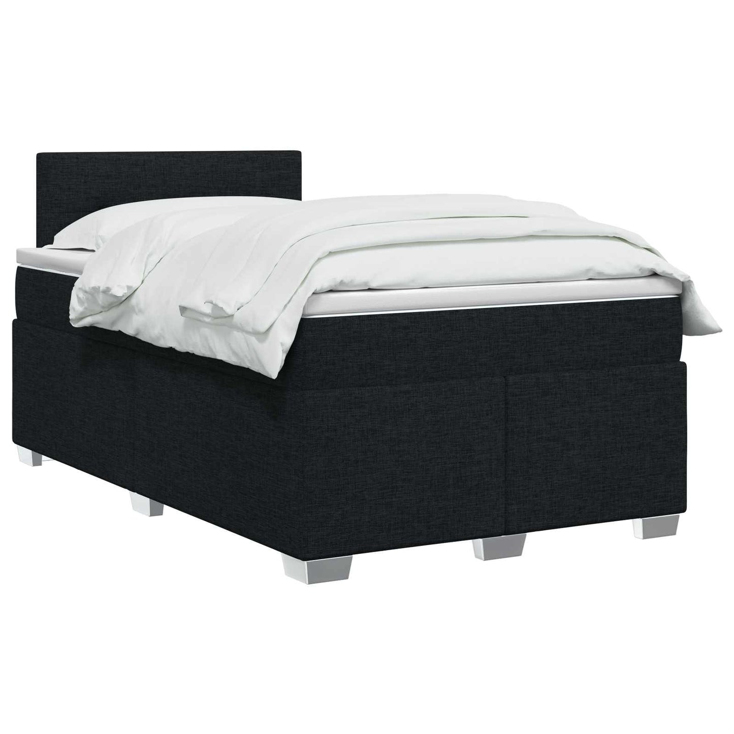 vidaXL Κρεβάτι box spring με στρώμα Μαύρο 120 x 190 cm Ύφασμα