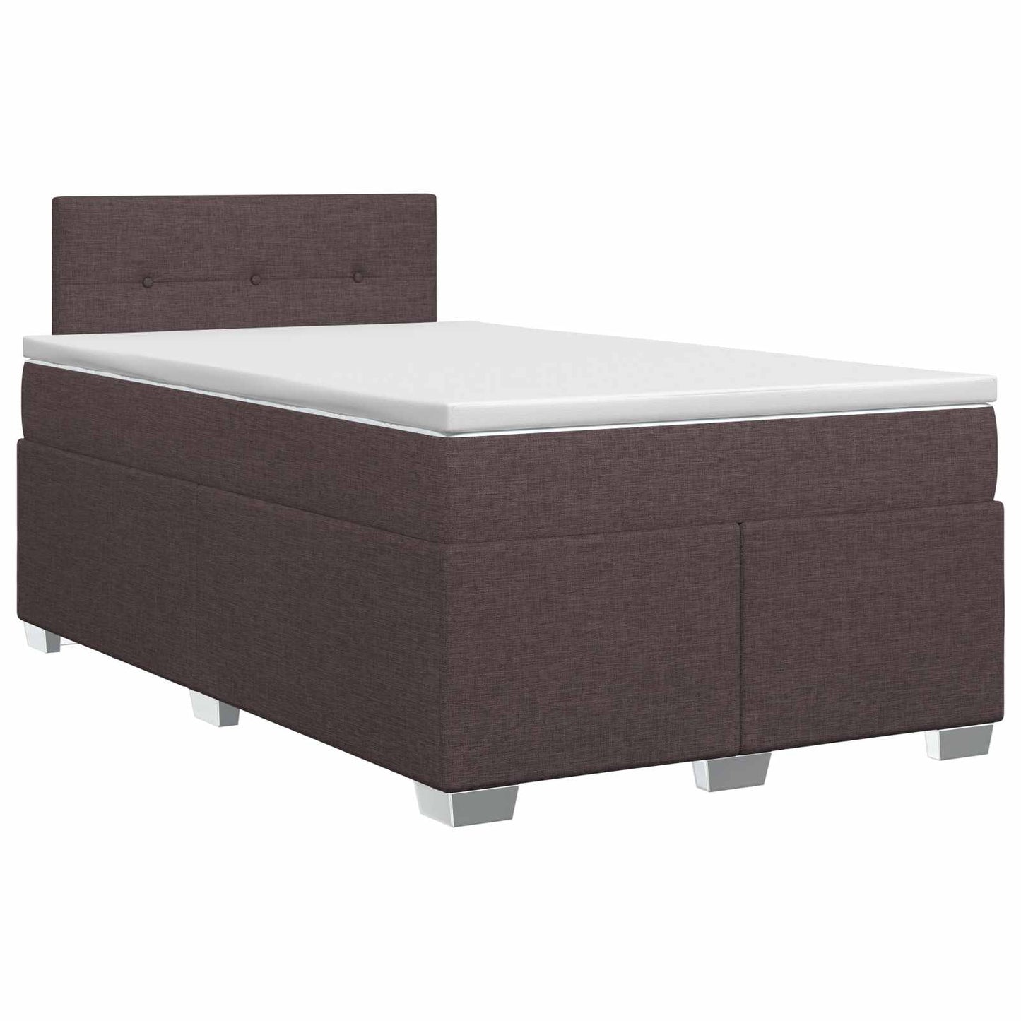 vidaXL Κρεβάτι box spring με στρώμα Σκούρο Καφέ 120 x 190 cm Ύφασμα