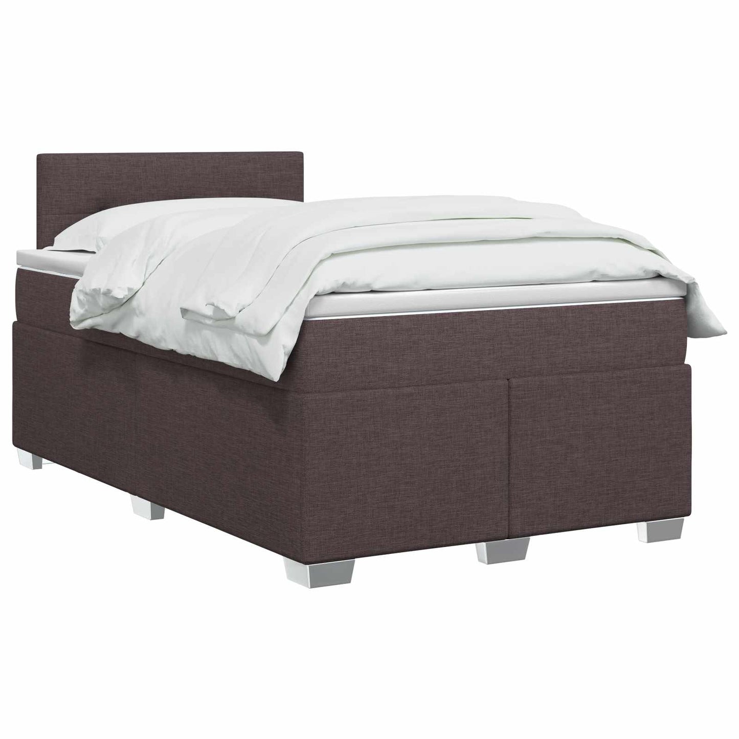 vidaXL Κρεβάτι box spring με στρώμα Σκούρο Καφέ 120 x 190 cm Ύφασμα