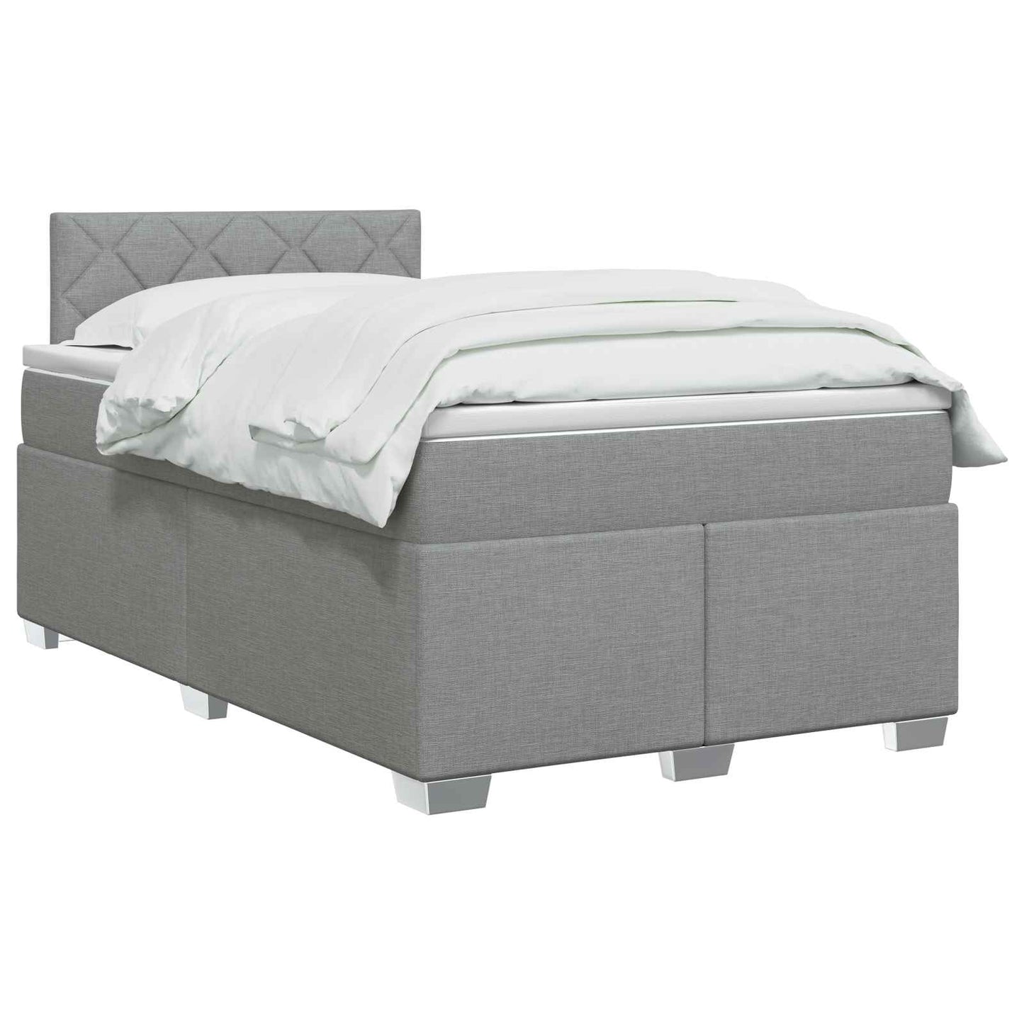 vidaXL Κρεβάτι box spring με στρώμα Ανοιχτό γκρι 120 x 190 cm Ύφασμα