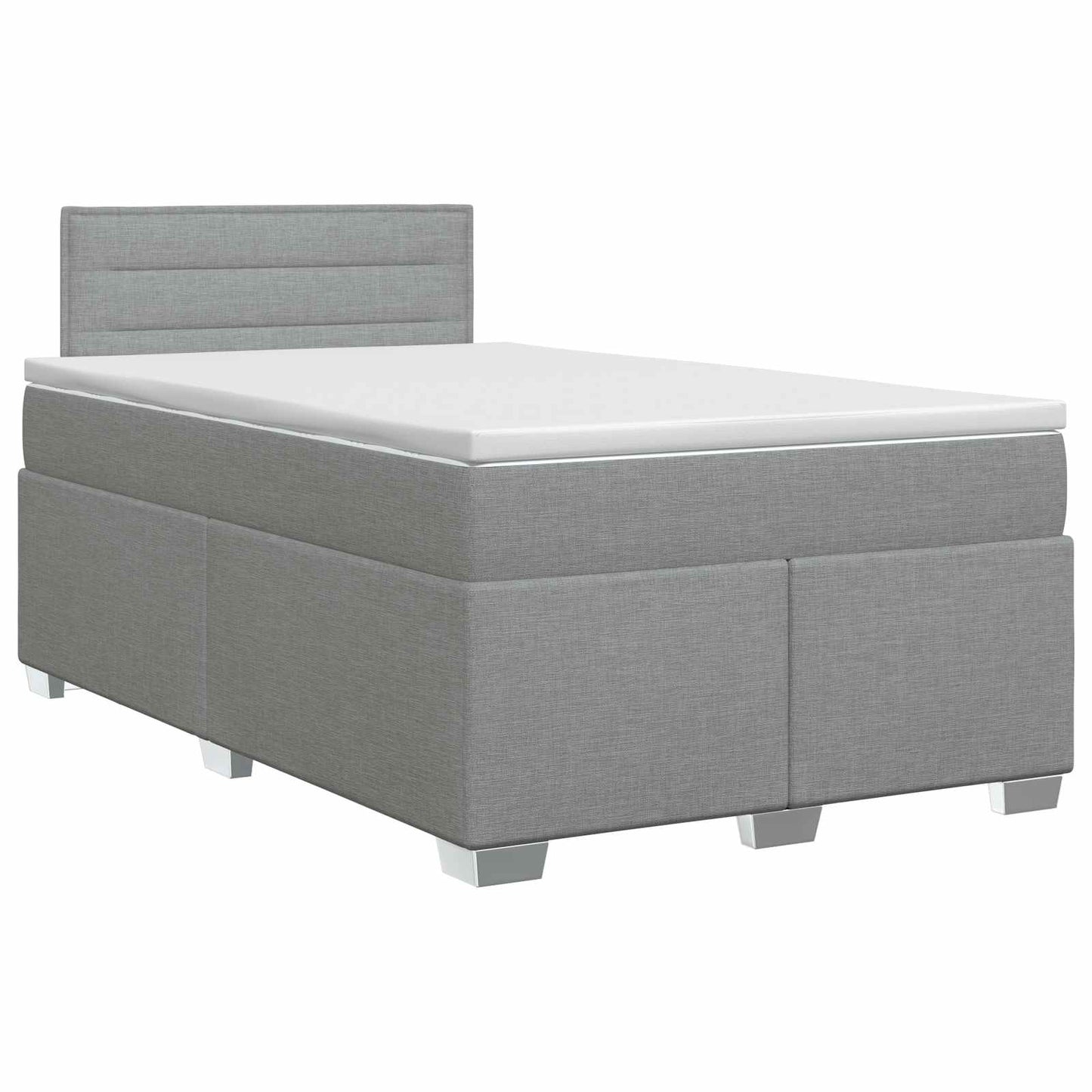 vidaXL Κρεβάτι box spring με στρώμα Ανοιχτό γκρι 120 x 200 cm Ύφασμα