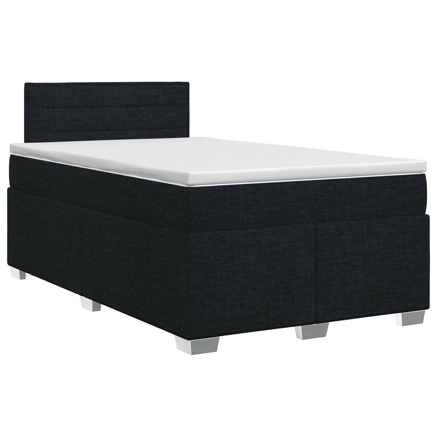 vidaXL Κρεβάτι box spring με στρώμα Μαύρο 120 x 200 cm Ύφασμα