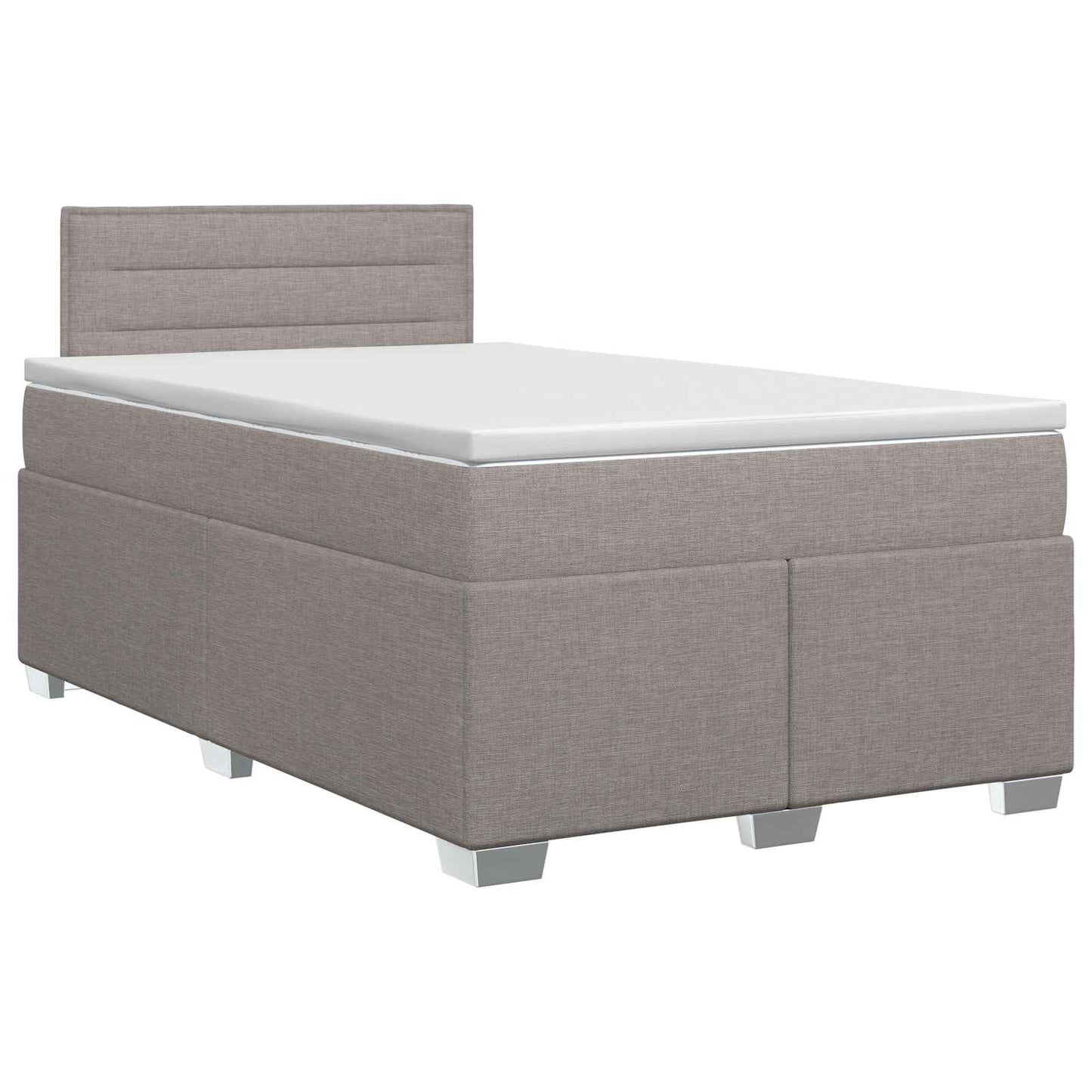 vidaXL Κρεβάτι box spring με στρώμα Taupe 120 x 200 cm Ύφασμα