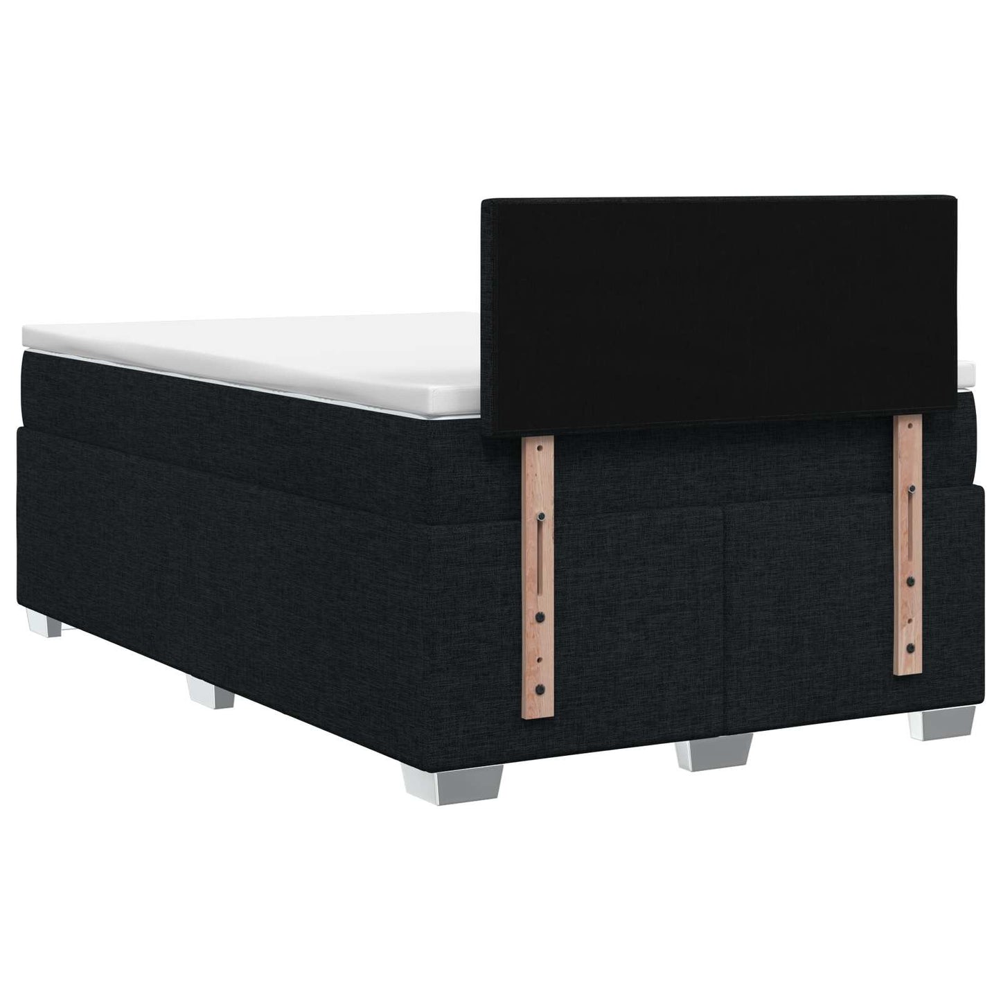 vidaXL Κρεβάτι box spring με στρώμα Μαύρο 120 x 200 cm Ύφασμα