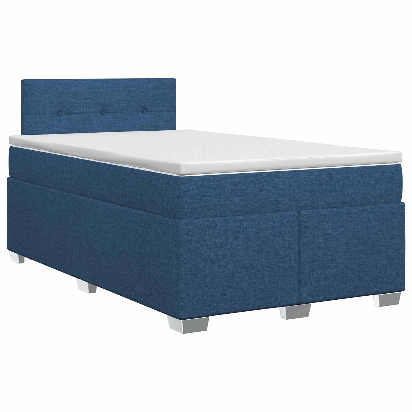 vidaXL Κρεβάτι box spring με στρώμα Μπλε 120 x 200 cm Ύφασμα