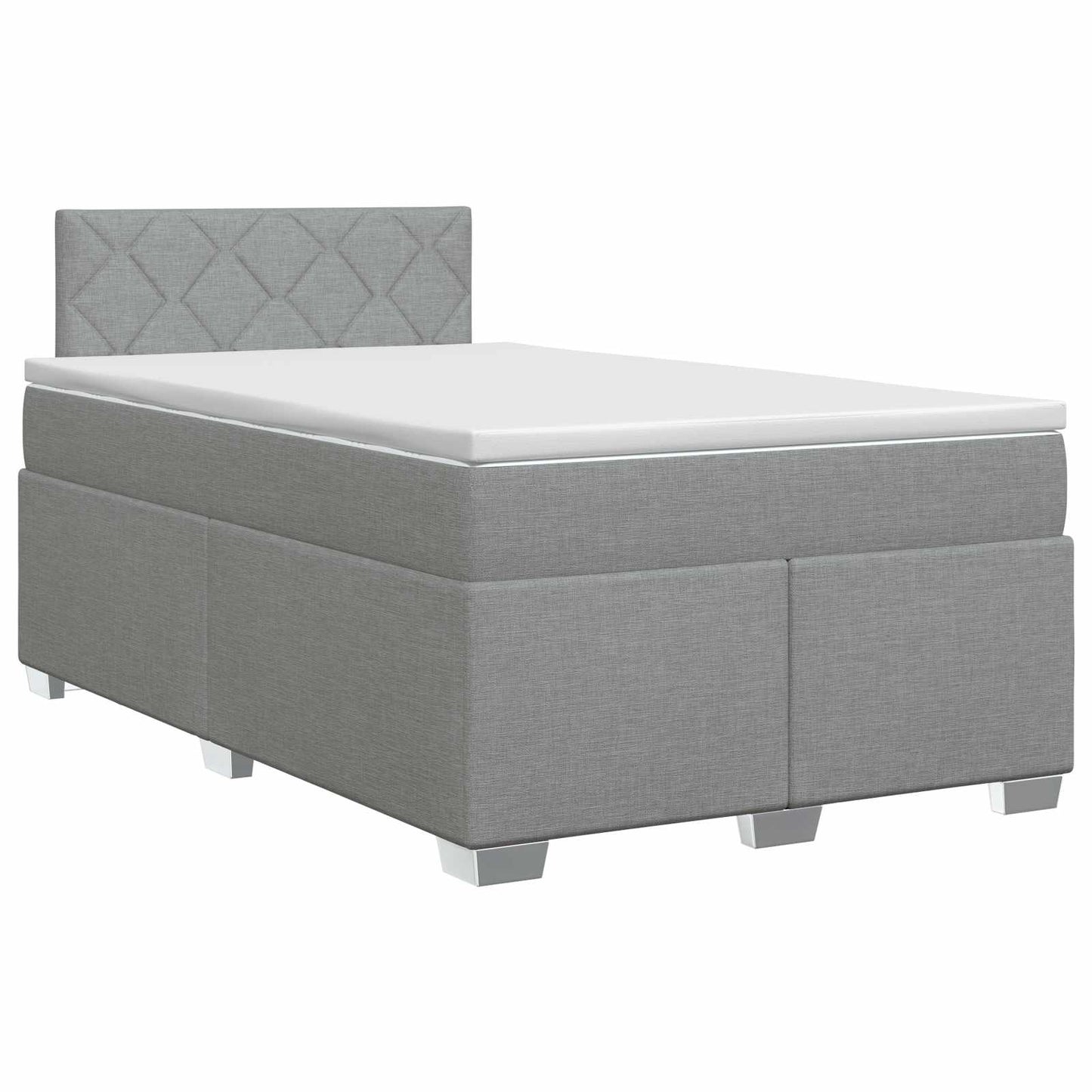 vidaXL Κρεβάτι box spring με στρώμα Ανοιχτό γκρι 120 x 200 cm Ύφασμα