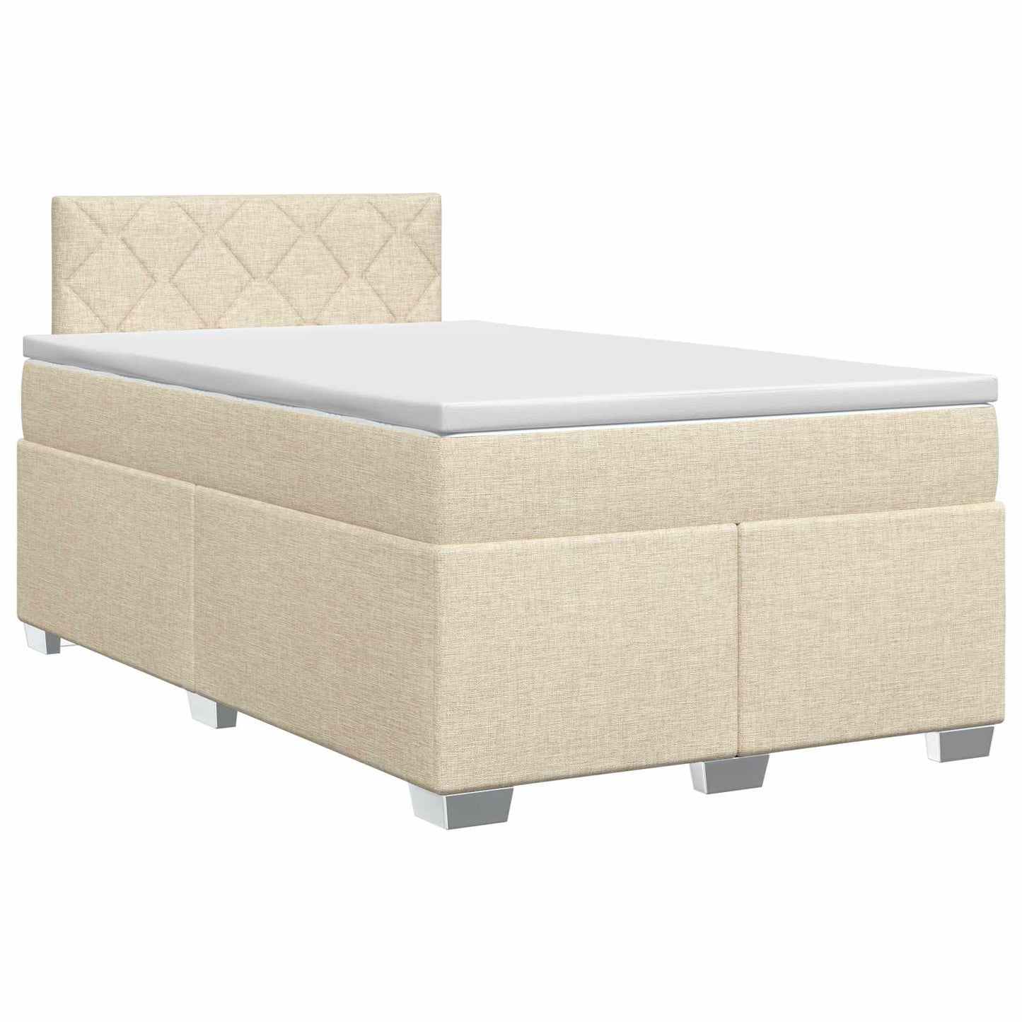vidaXL Κρεβάτι box spring με στρώμα Κρεμ 120 x 200 cm Ύφασμα