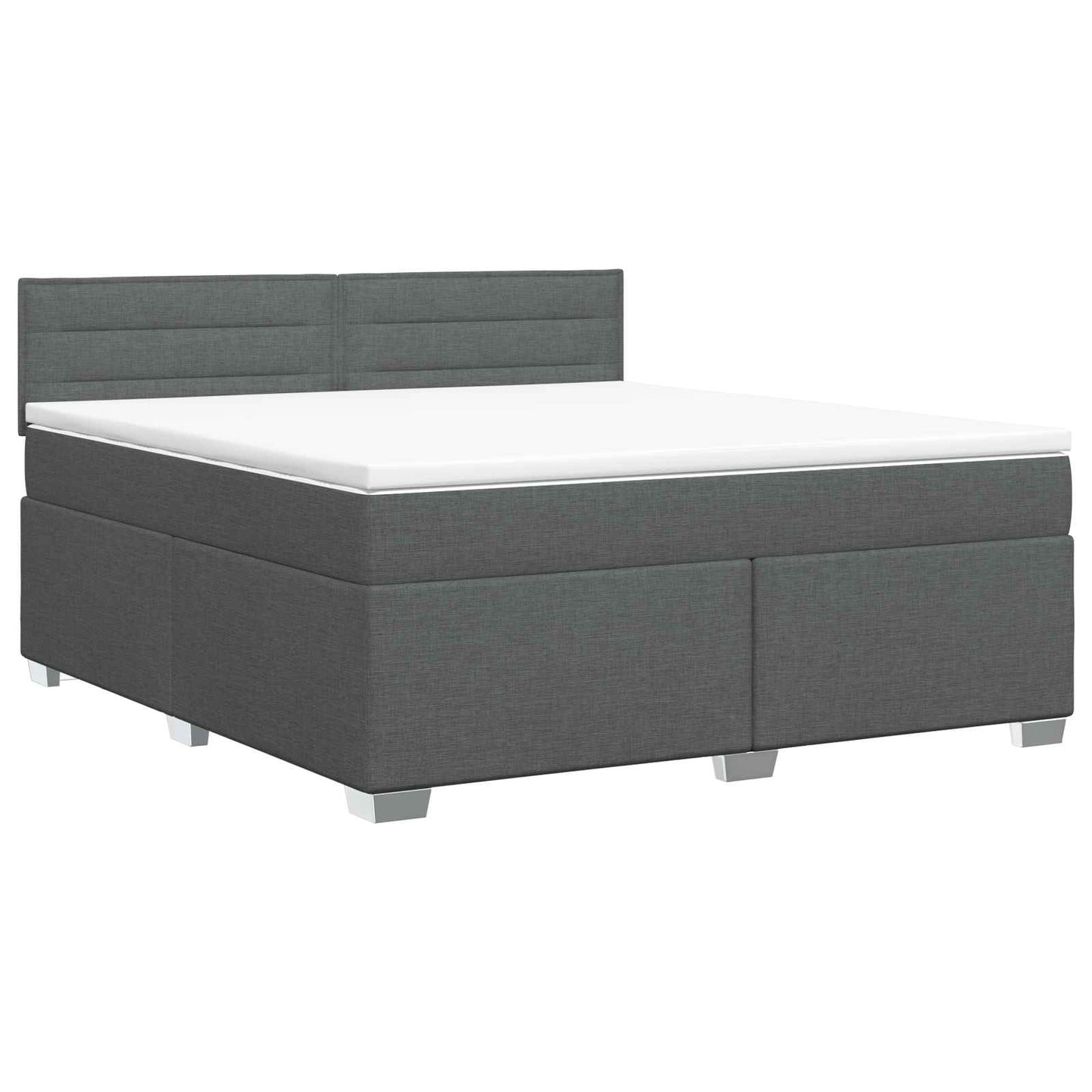 vidaXL Κρεβάτι box spring με στρώμα Σκούρο Γκρι 140 x 190 cm Ύφασμα