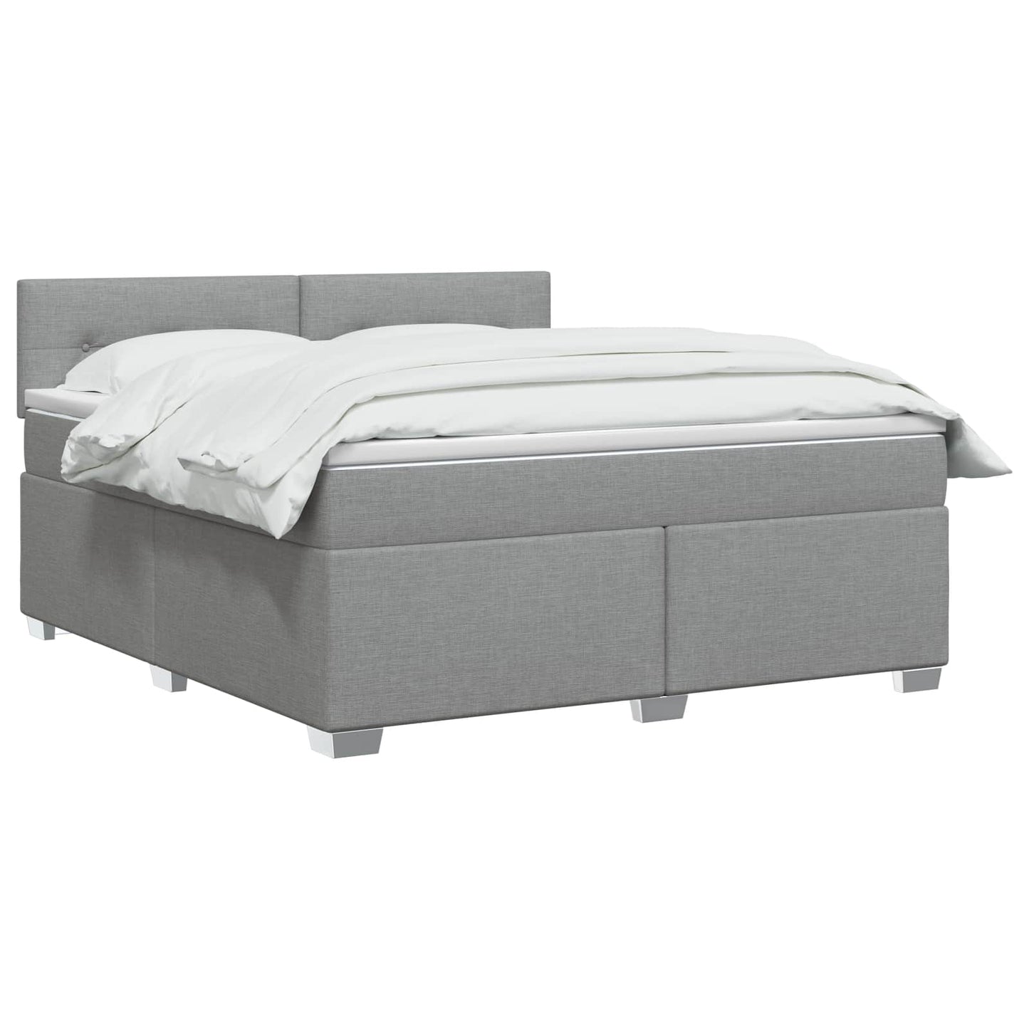 vidaXL Κρεβάτι box spring με στρώμα Ανοιχτό γκρι 140 x 190 cm Ύφασμα