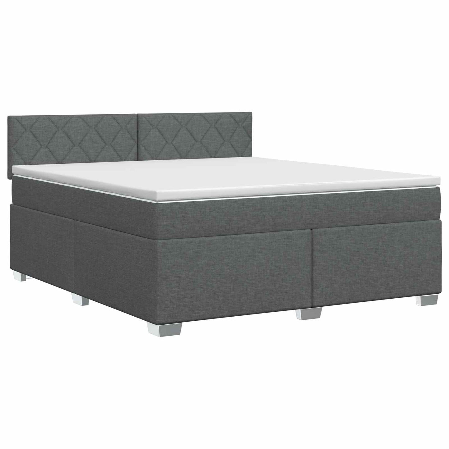 vidaXL Κρεβάτι box spring με στρώμα Σκούρο Γκρι 140 x 190 cm Ύφασμα