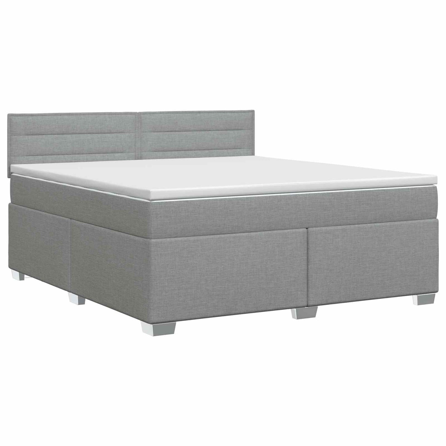 vidaXL Κρεβάτι box spring με στρώμα Ανοιχτό γκρι 140 x 200 cm Ύφασμα