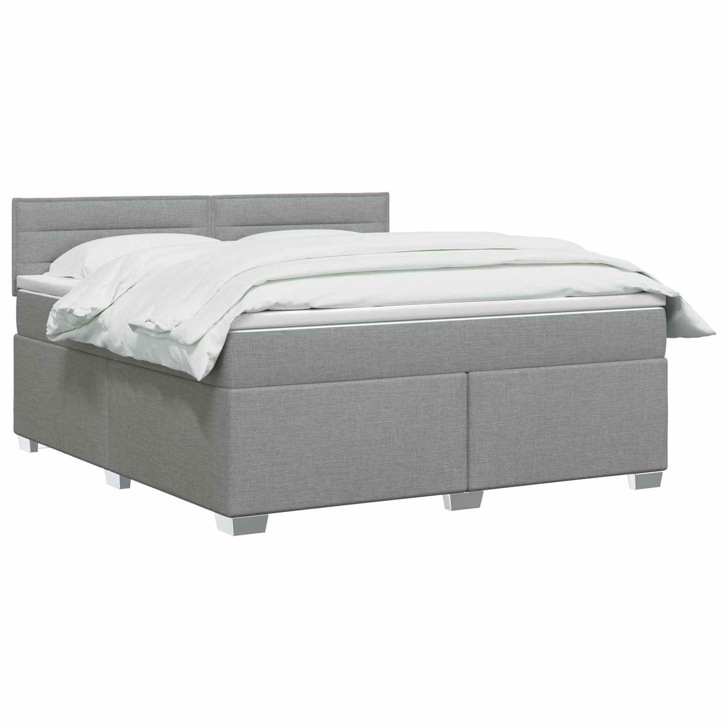 vidaXL Κρεβάτι box spring με στρώμα Ανοιχτό γκρι 140 x 200 cm Ύφασμα