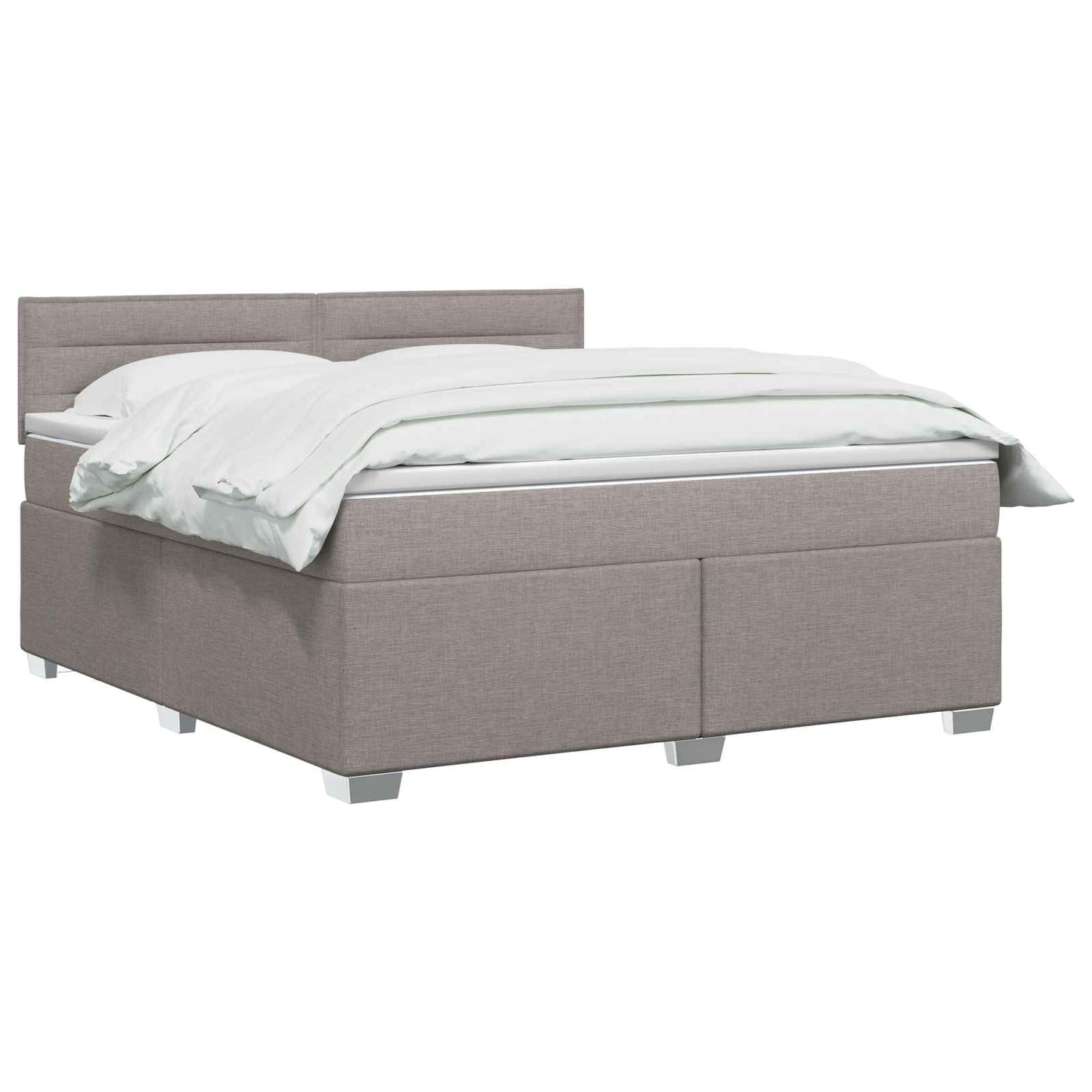 vidaXL Κρεβάτι box spring με στρώμα Taupe 140 x 200 cm Ύφασμα